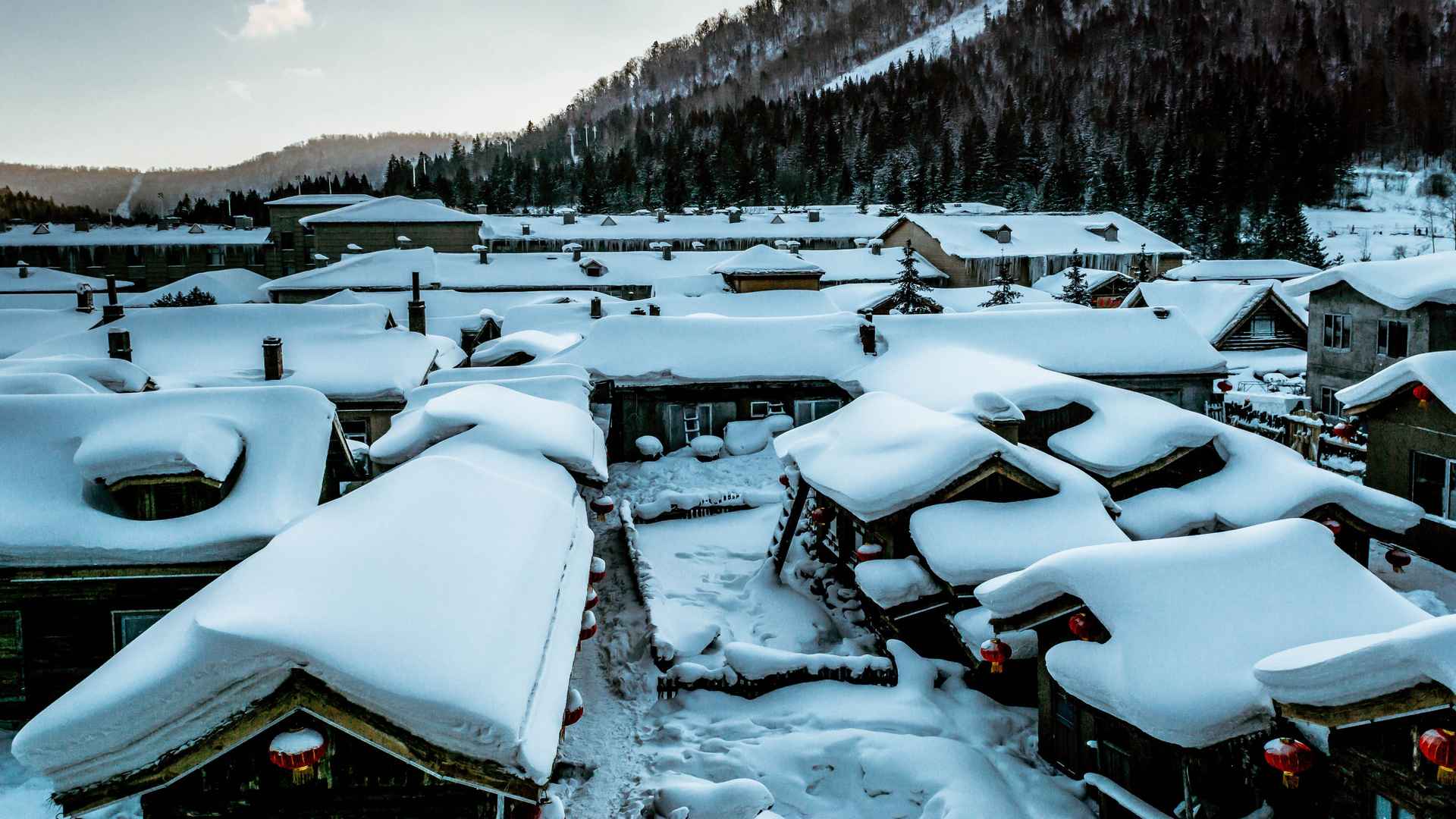 高清哈尔滨雪乡美景电脑桌面壁纸-