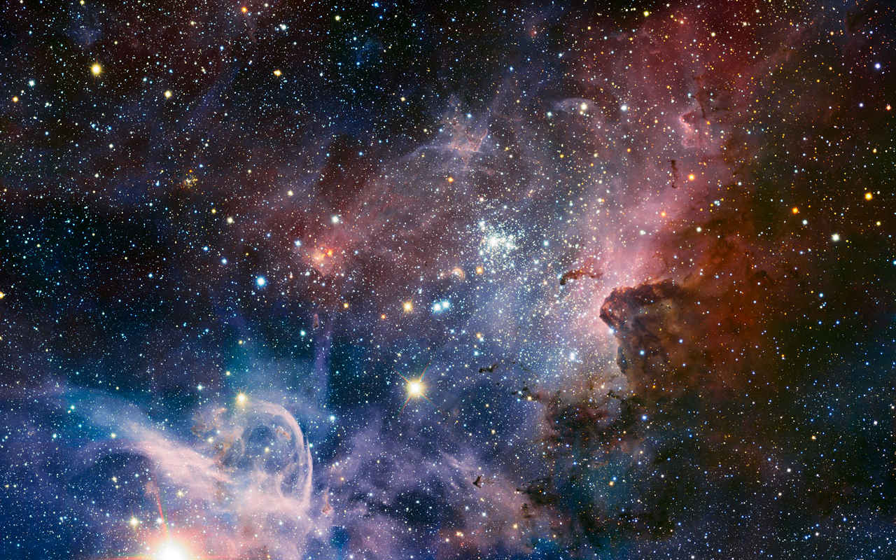 高清浩瀚无垠的原宿星空电脑桌面壁纸-