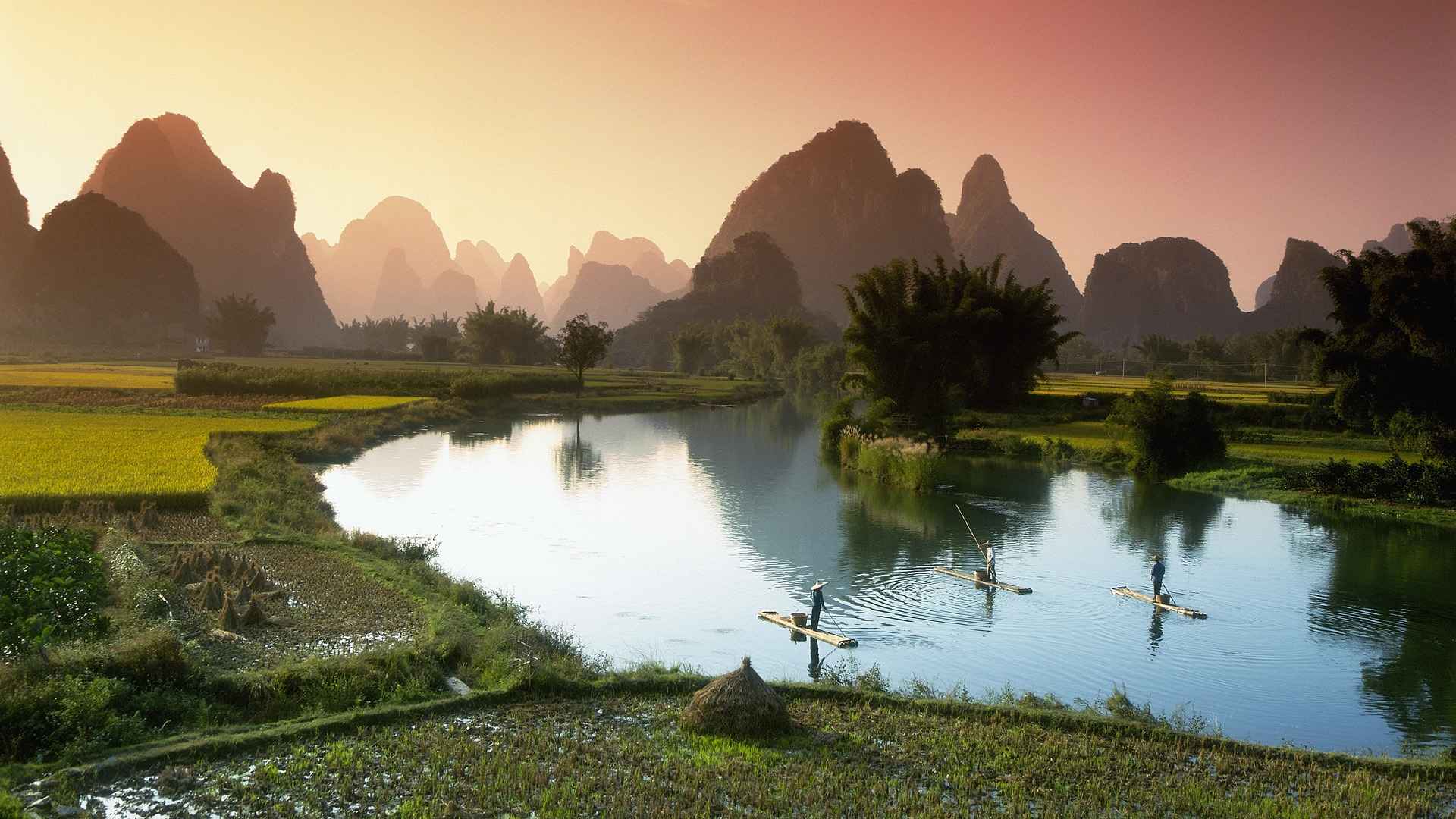 高清广西桂林漓江山水美景电脑桌面壁纸