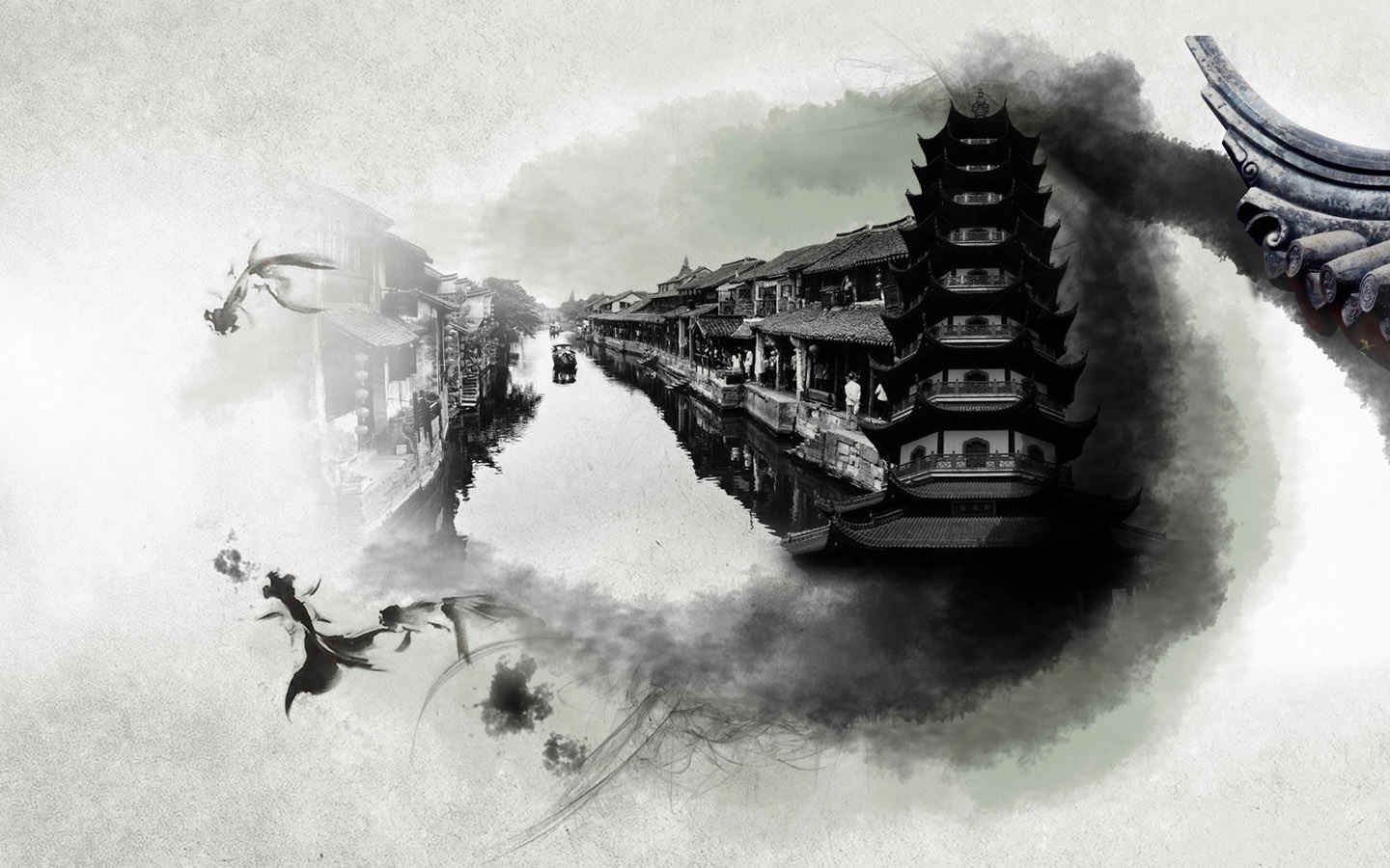 精选烟雨江南高清风景桌面壁纸下载-