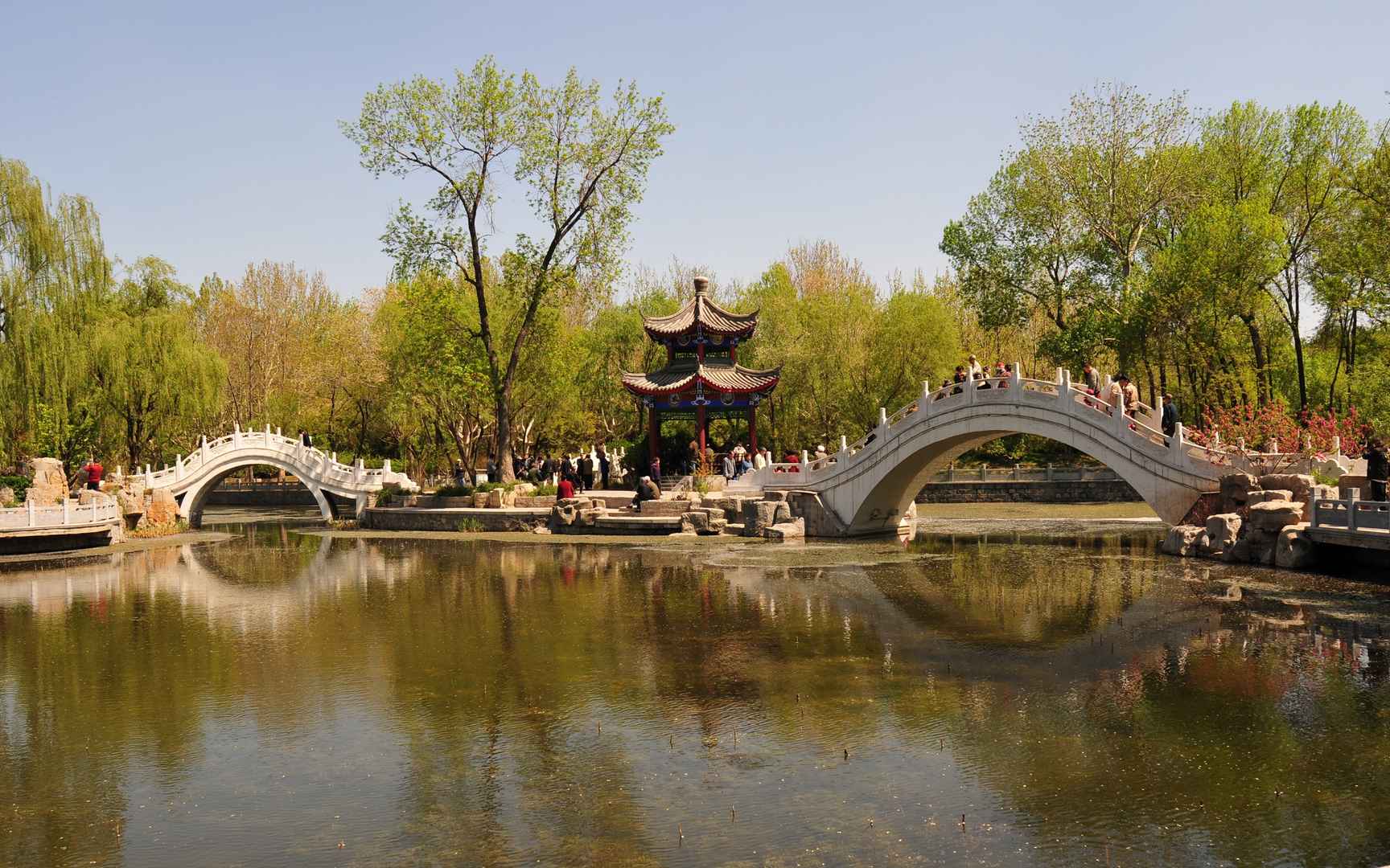 高清西沽公园位于古称潞河的北运河右岸电脑桌面壁纸-