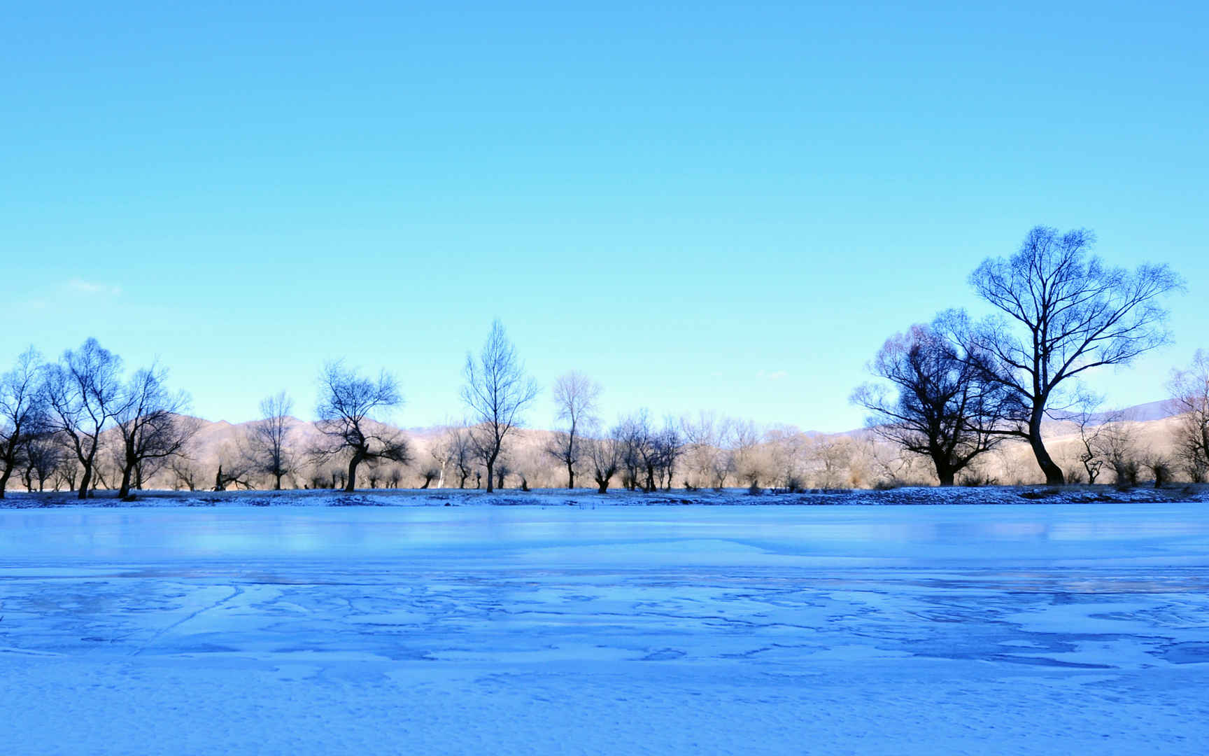 白色冰雪世界桌面壁纸