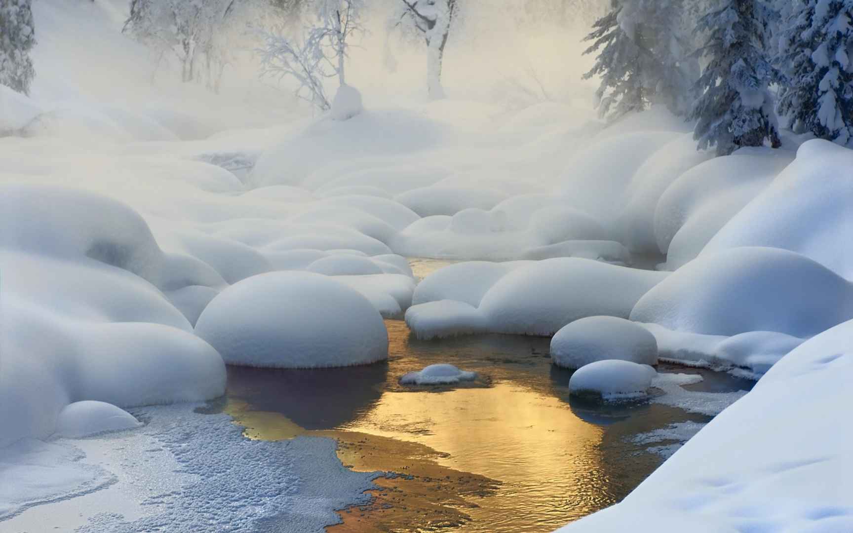 白茫茫的雪景桌面壁纸