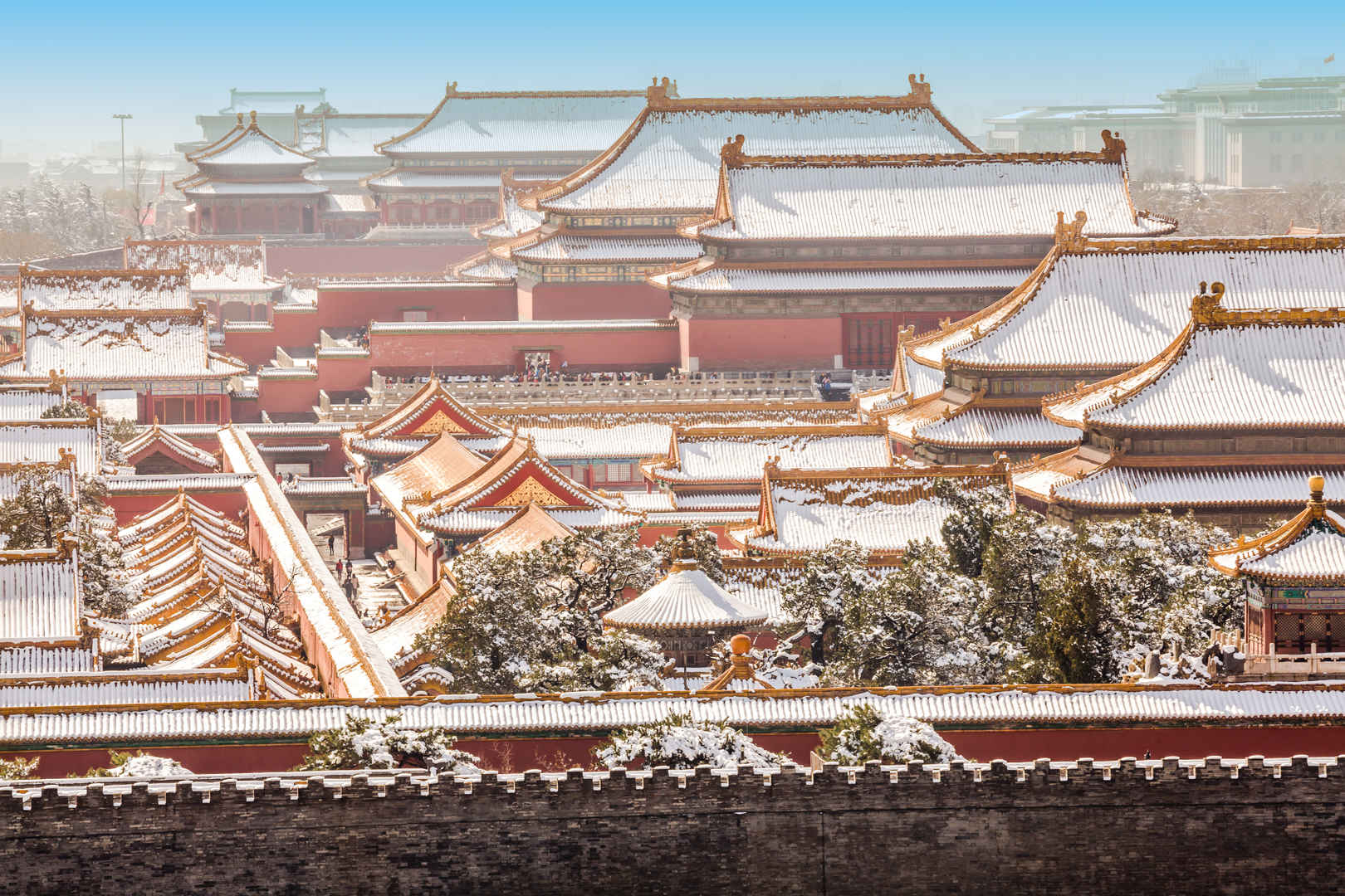 冬季中国紫禁城唯美雪景壁纸-