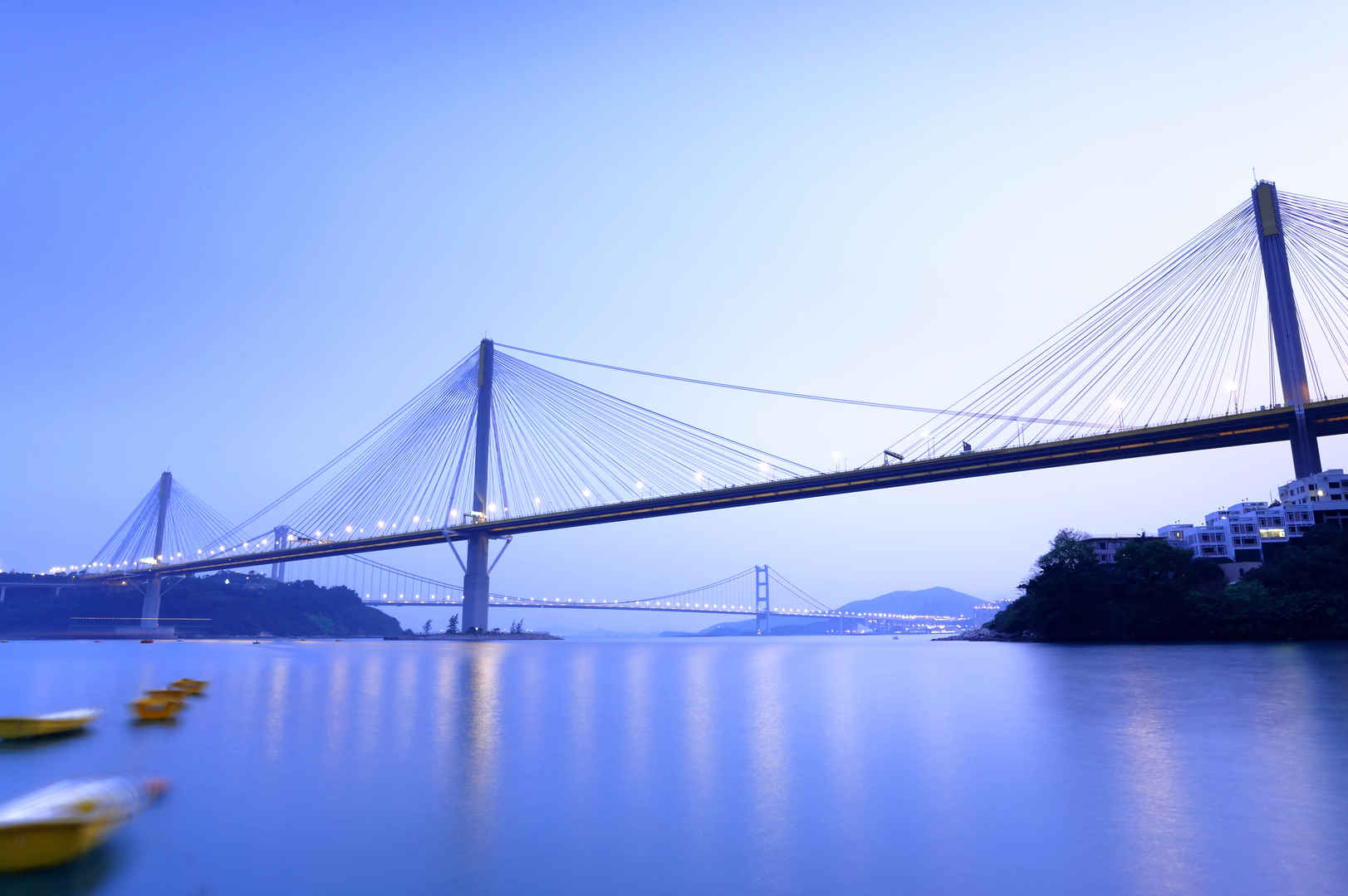 香港汀九桥高清蓝色系壁纸-