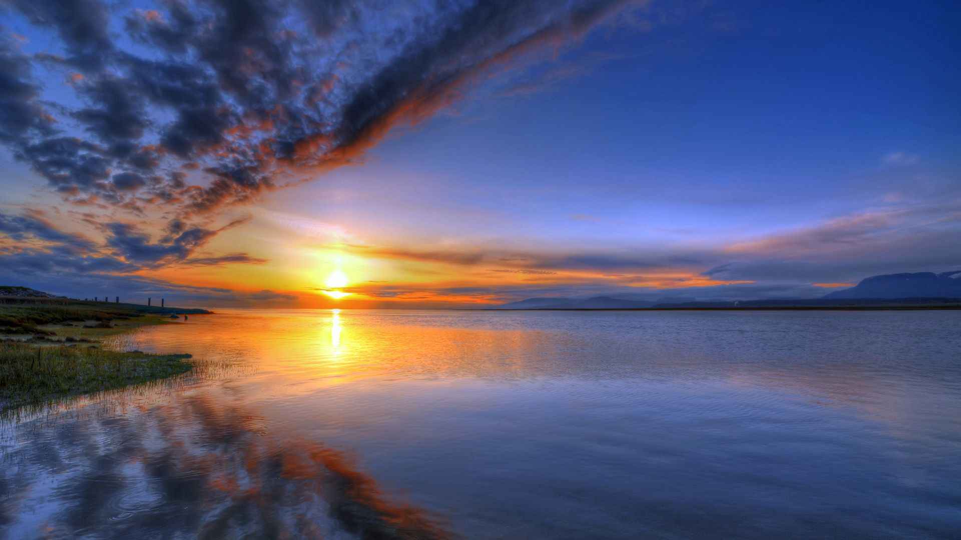大海夕阳日落壁纸图片-
