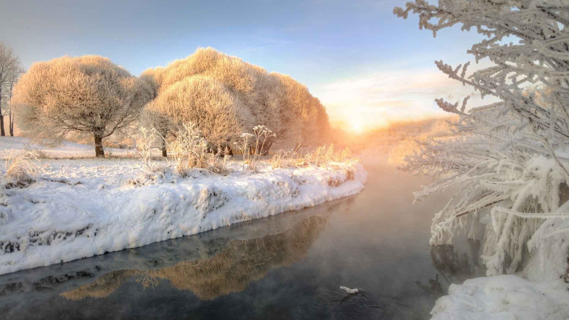 迷人冬季雪景图片-