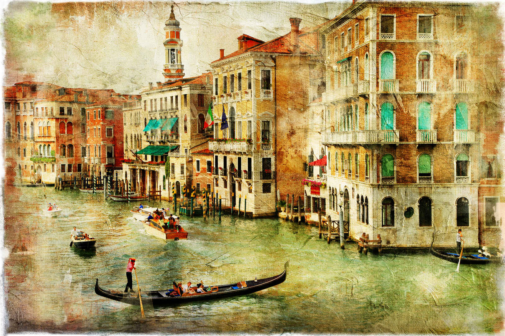 威尼斯油画风景图
