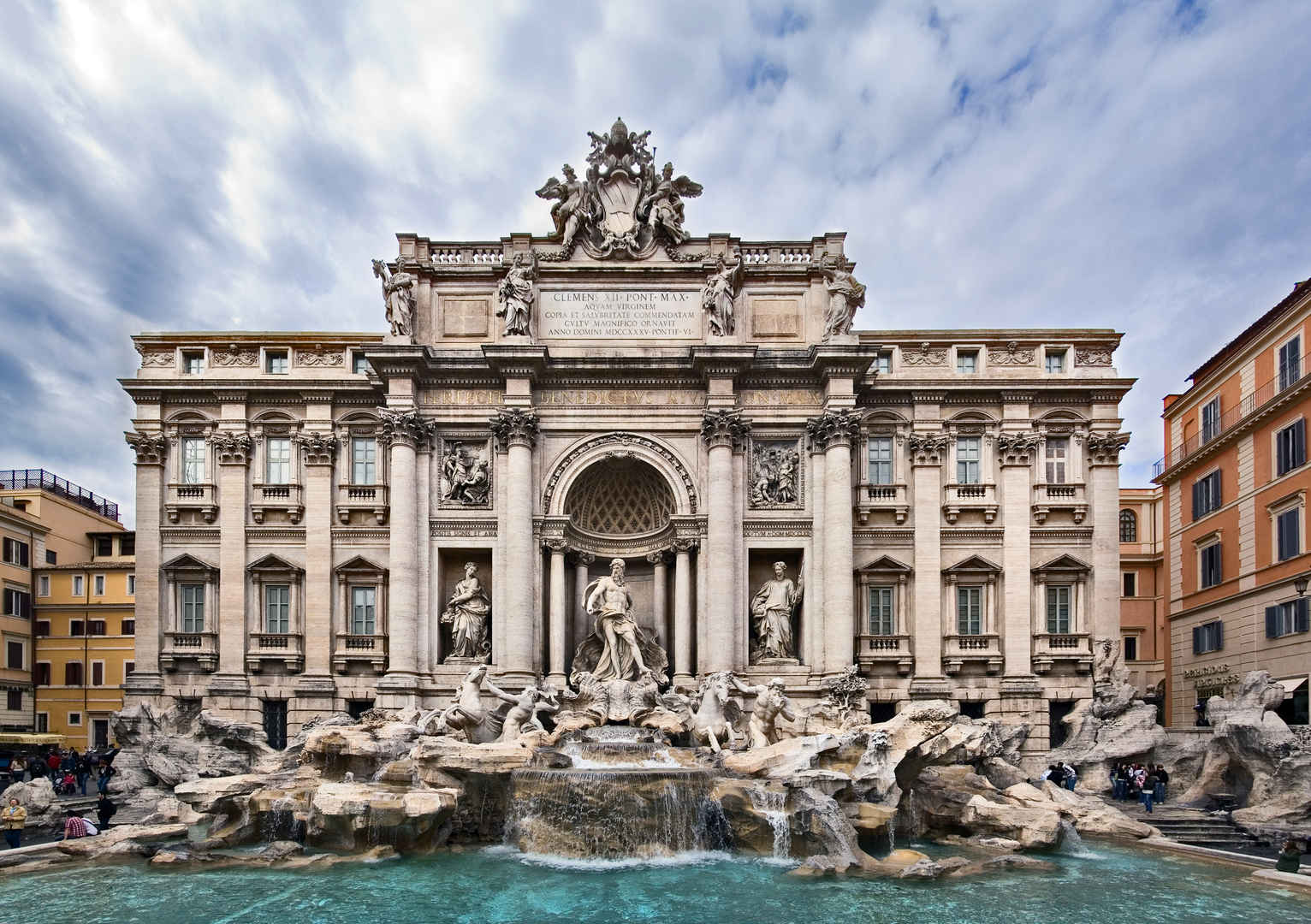 意大利罗马建筑喷泉许愿池图片