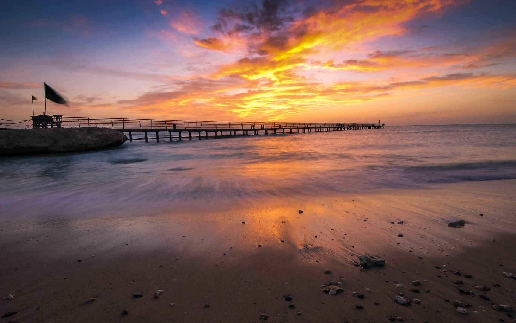 海边夕阳高清图片-