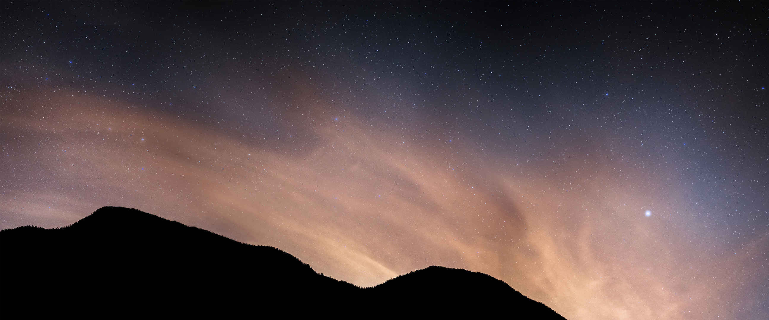 夜幕山脉最好看的星空壁纸-