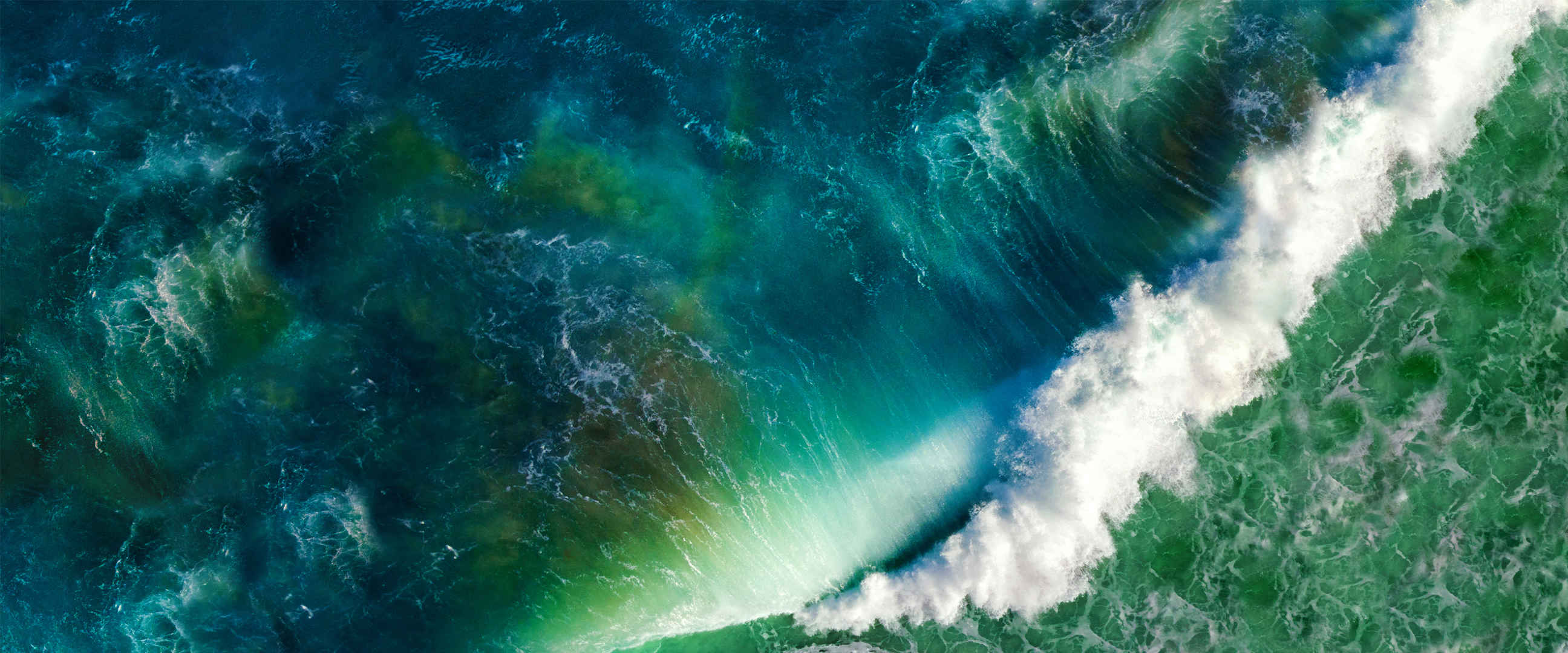 绿色波涛汹涌海浪壁纸图片