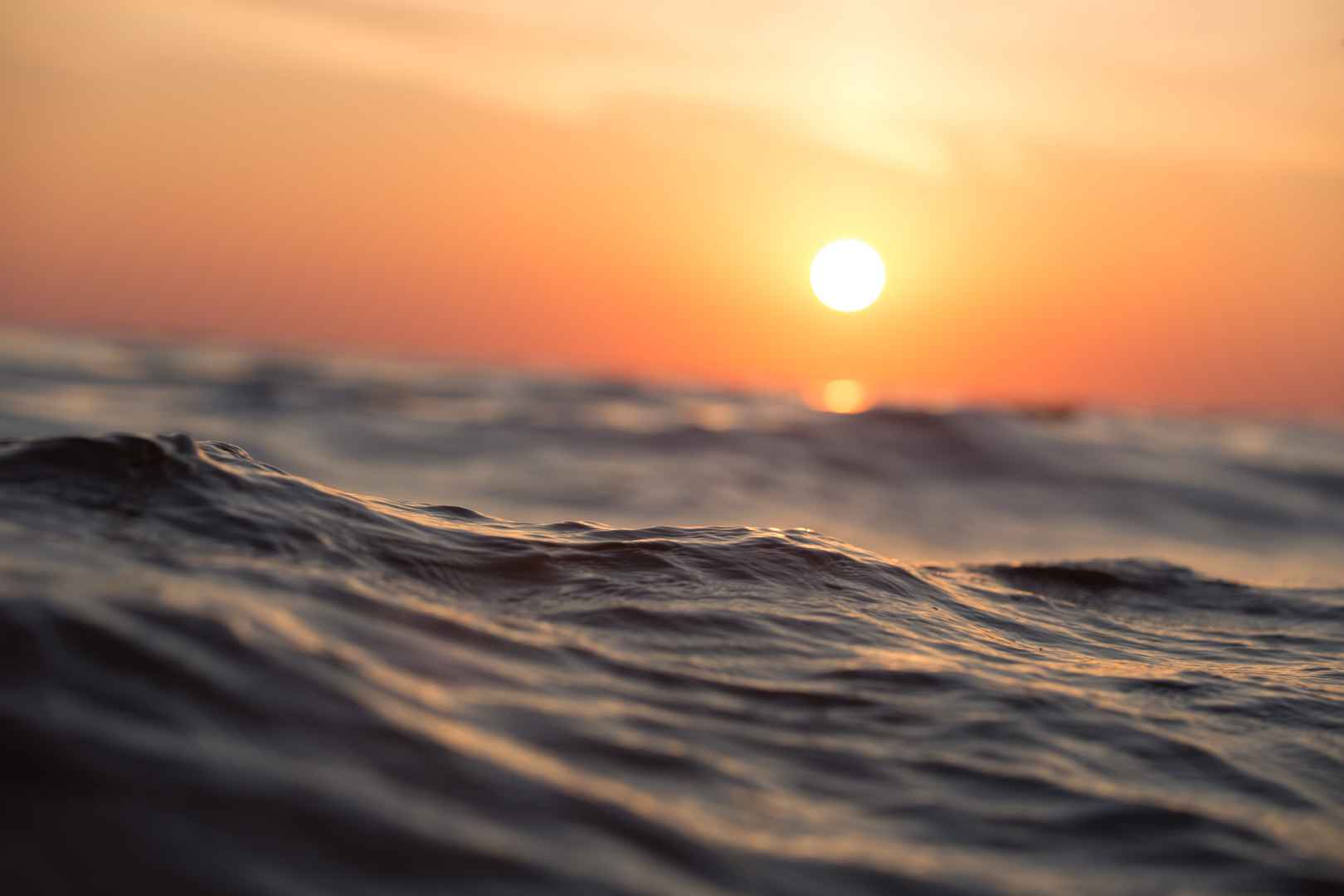 大海浪花日出日落图片