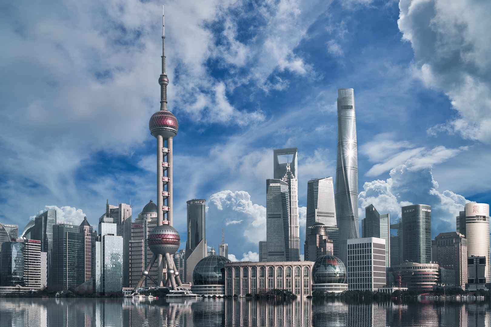 上海中心东方明珠图片
