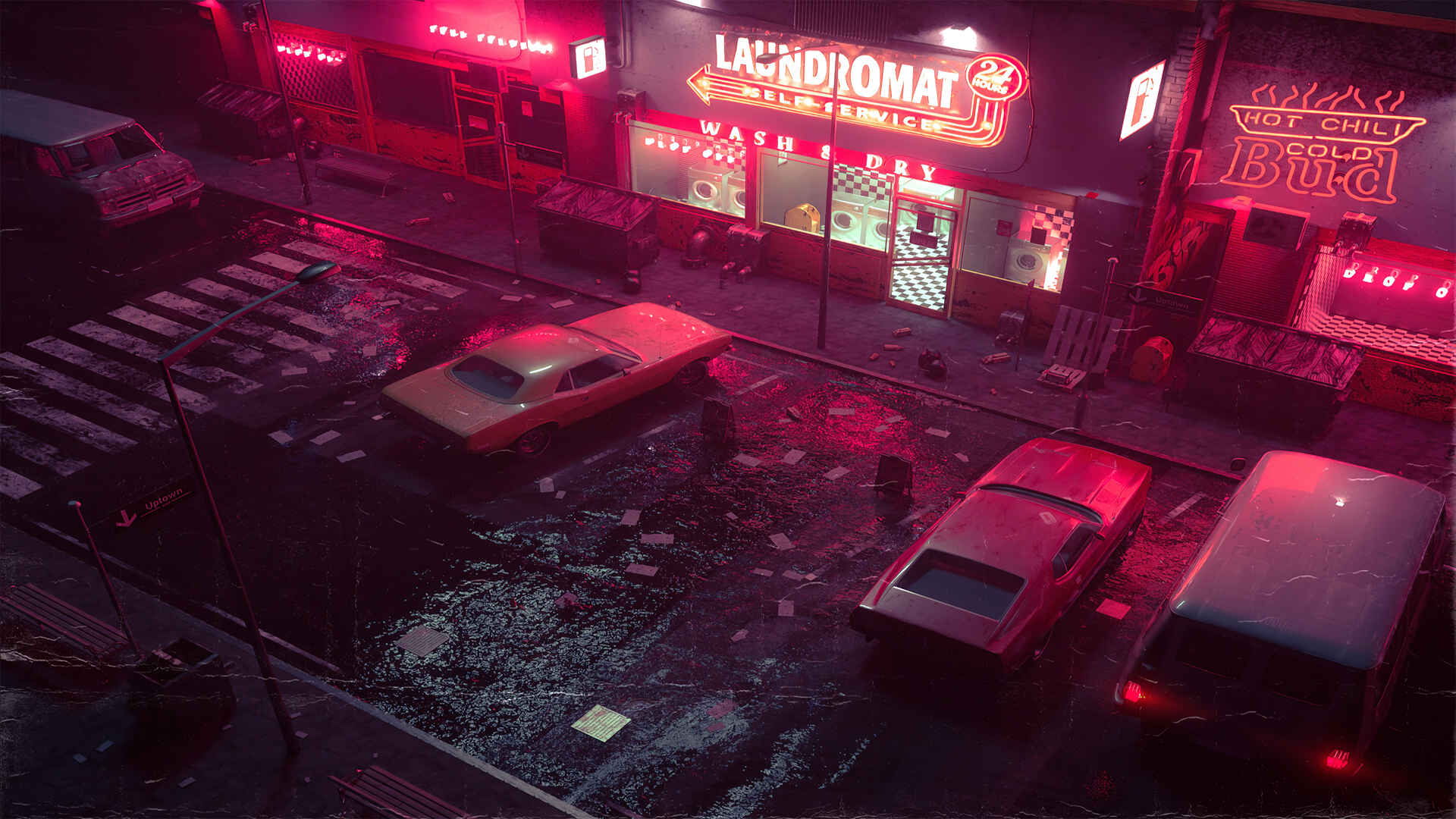 夜晚霓虹灯赛博朋克壁纸