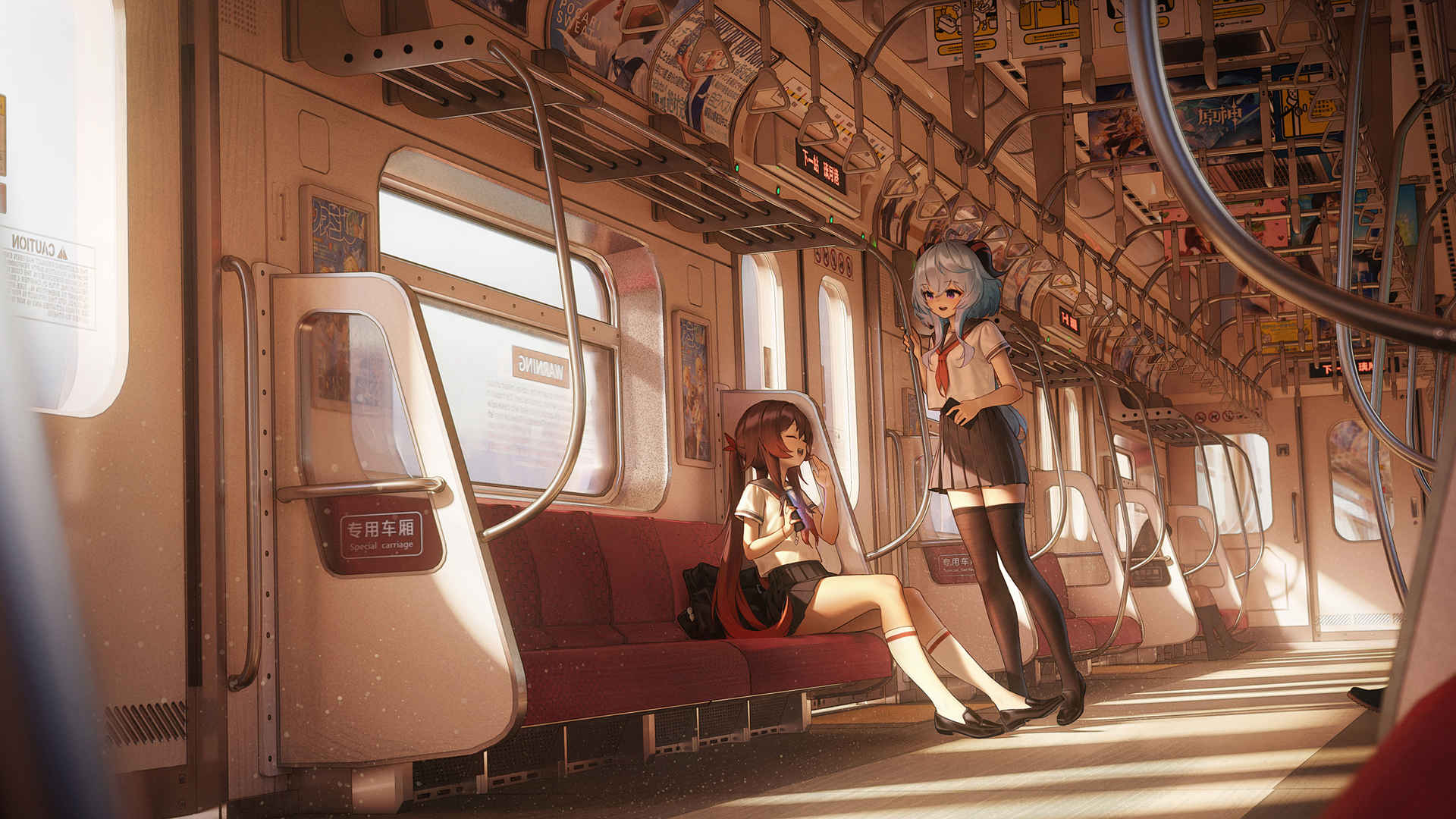 原神 甘雨 车厢 同人 高清动漫壁纸