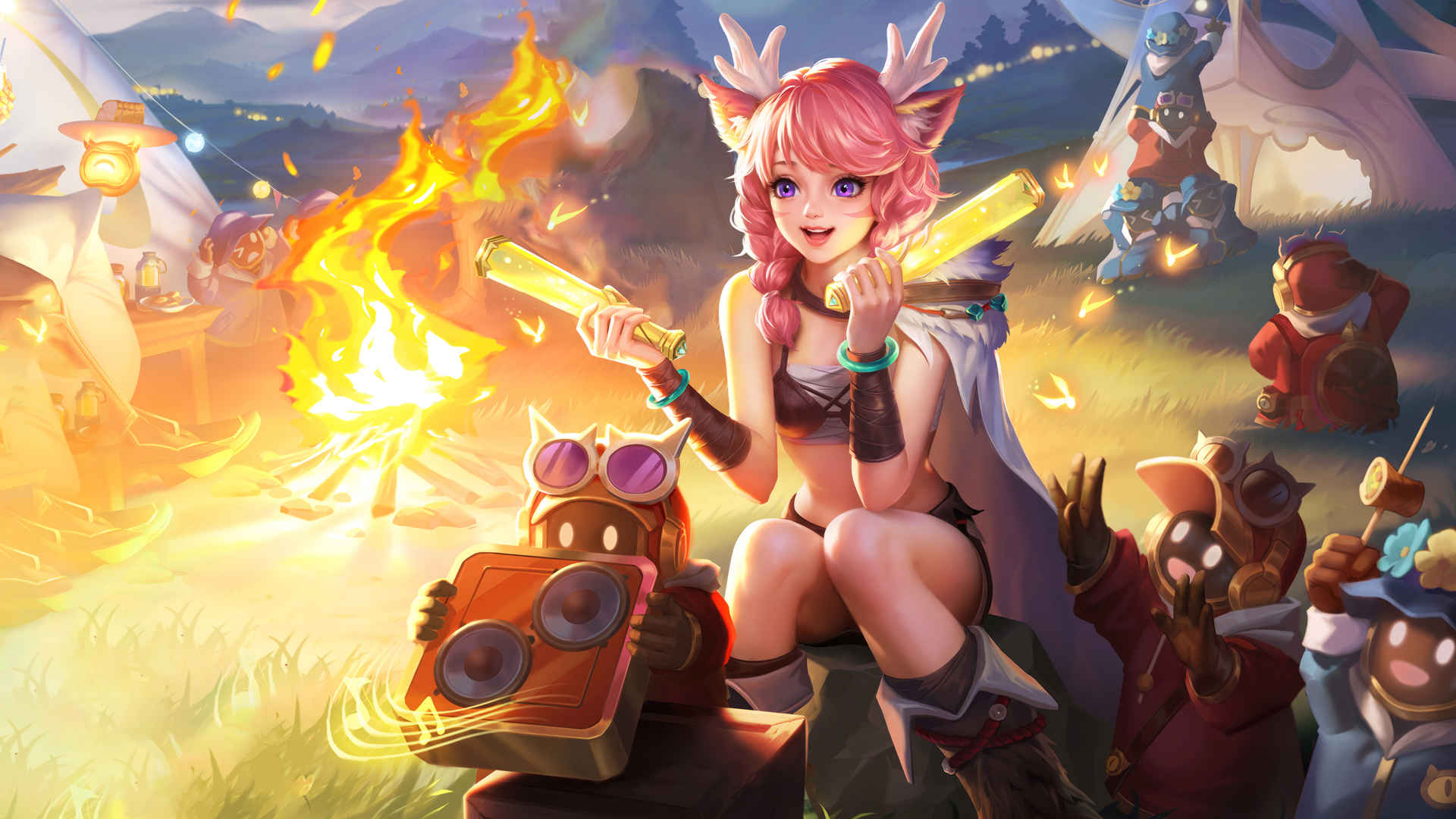 狐狸耳朵女孩动漫高清桌面壁纸