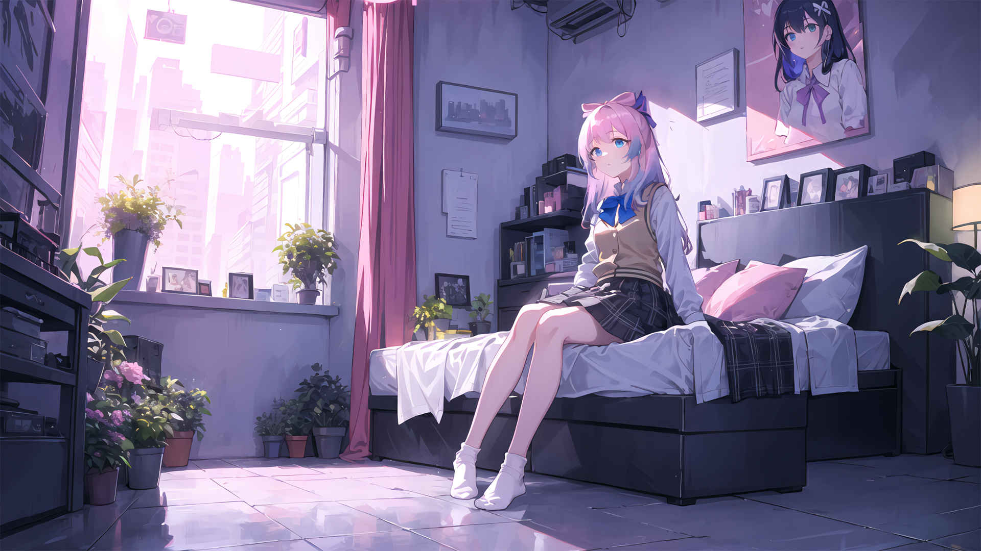 夏天的裙子蓝色眼睛动漫少女壁纸