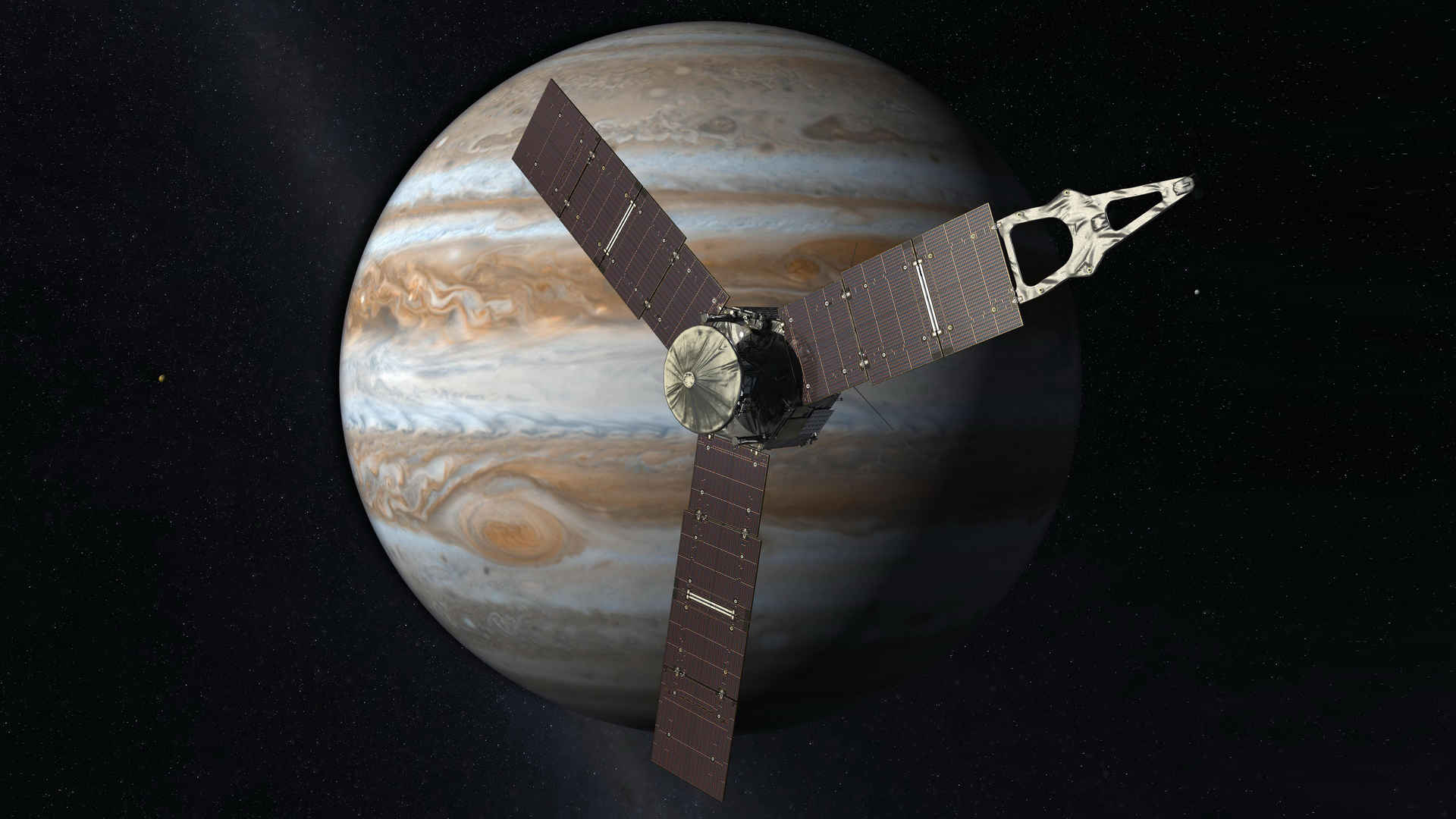 木星附近朱诺号探测器壁纸图片