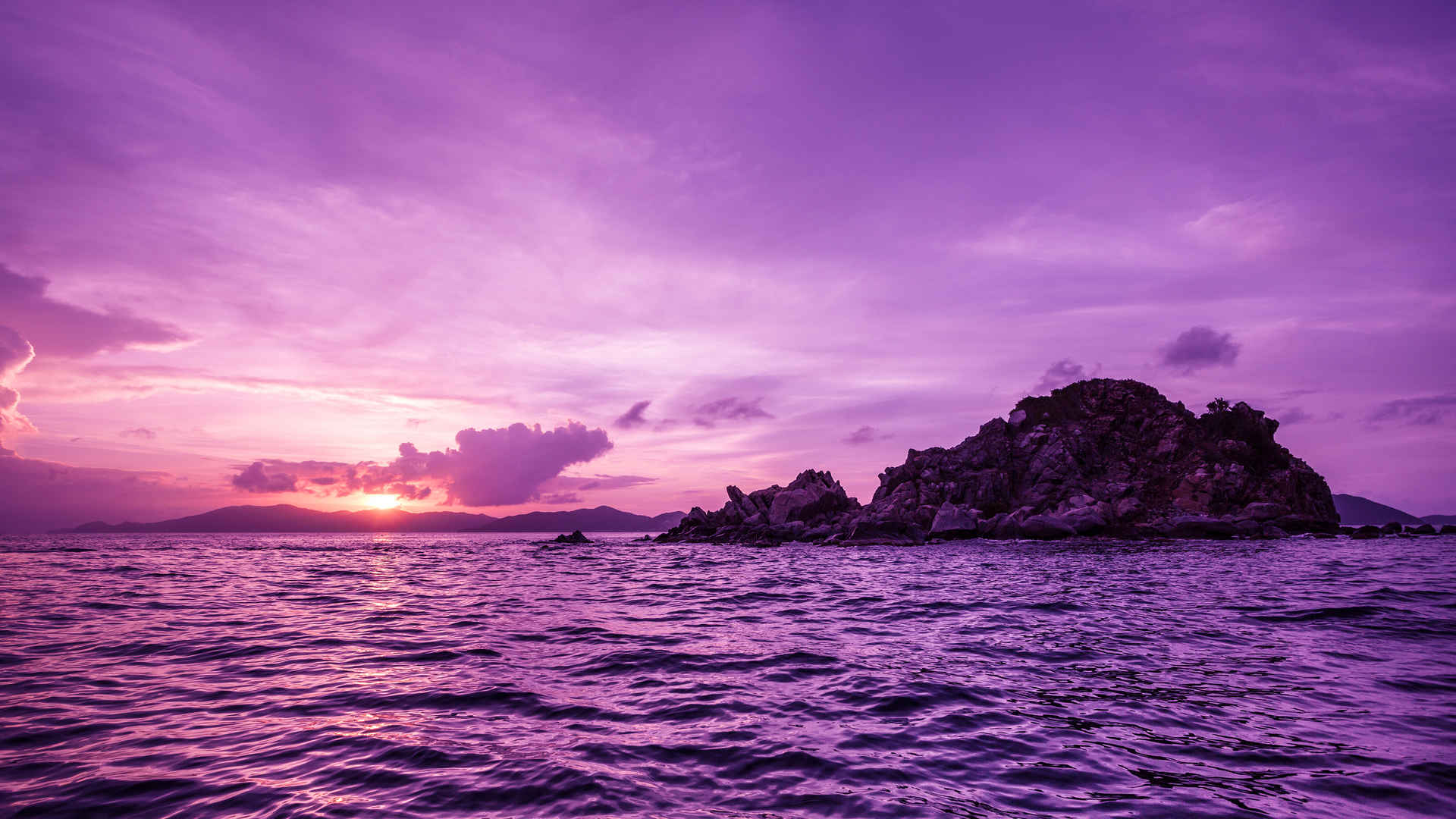 鹈鹕岛的日落紫色壁纸图片