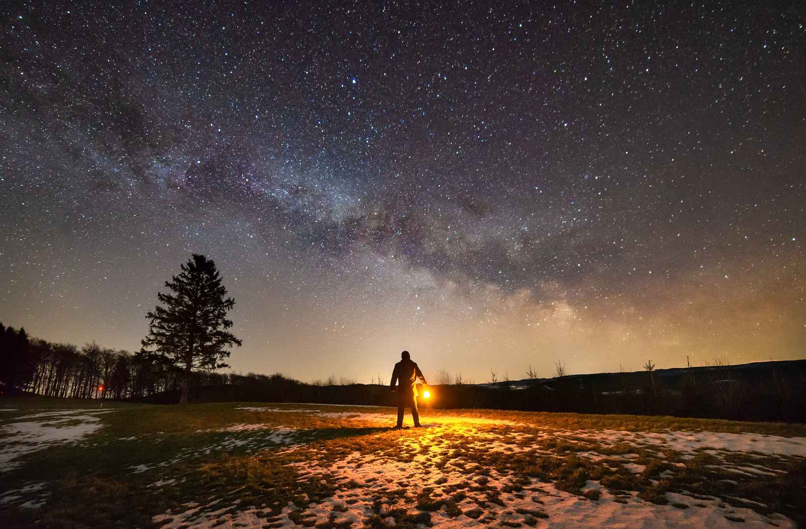  星星 男子 恐惧 黑暗 星空 宇宙 灯笼 图片