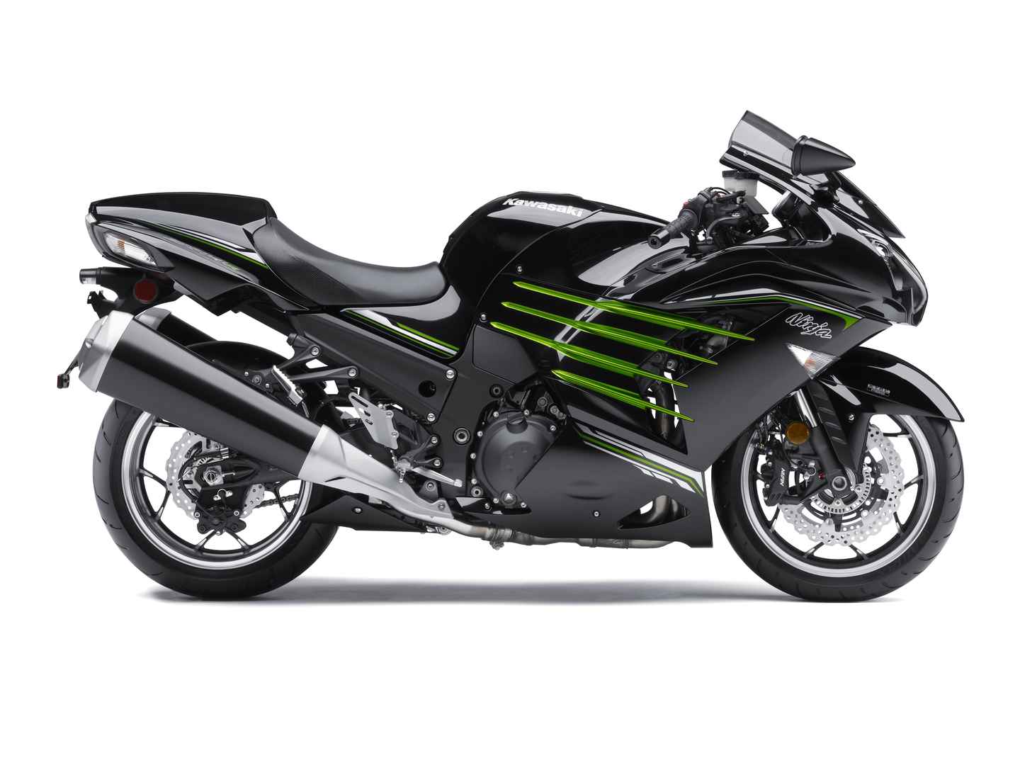 川崎忍者Ninja_ZX1400黑绿色摩托车