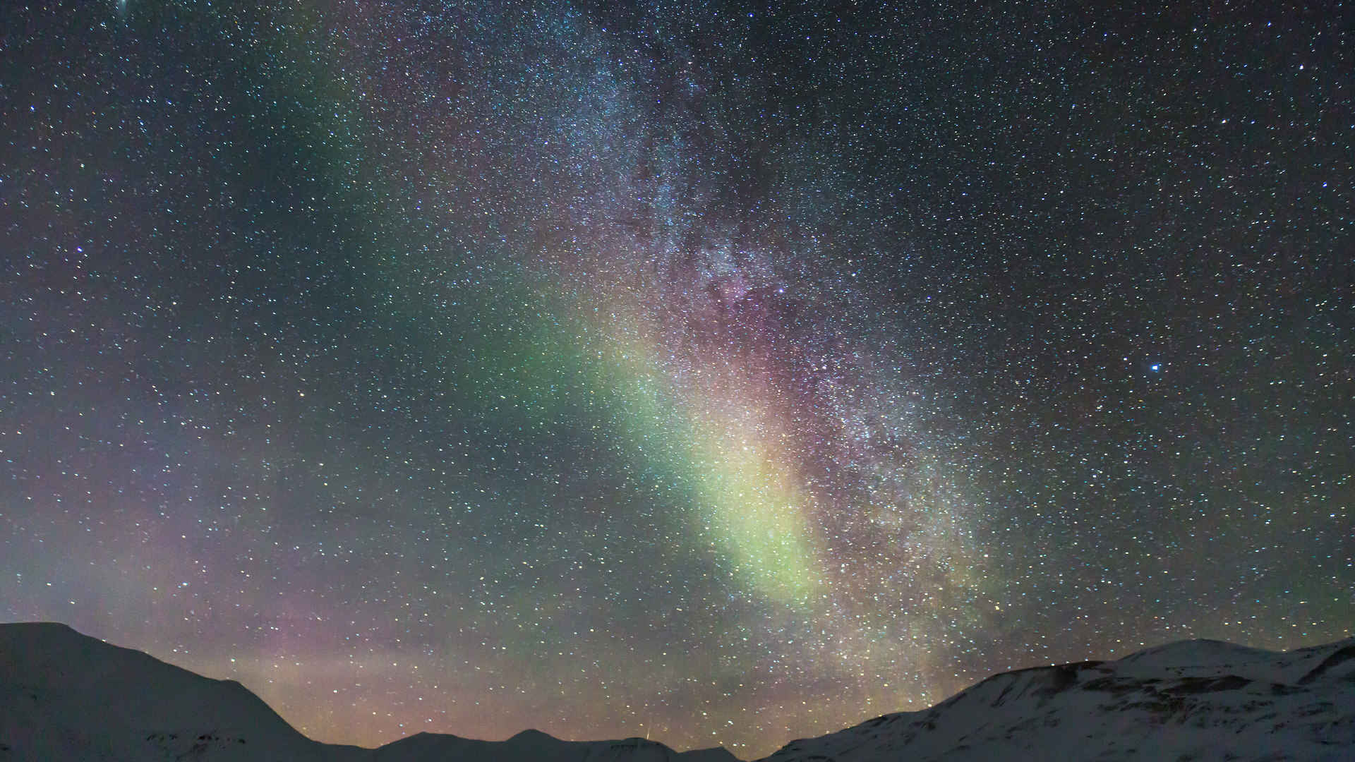 神奇的夜晚 银河 北极雪 图片