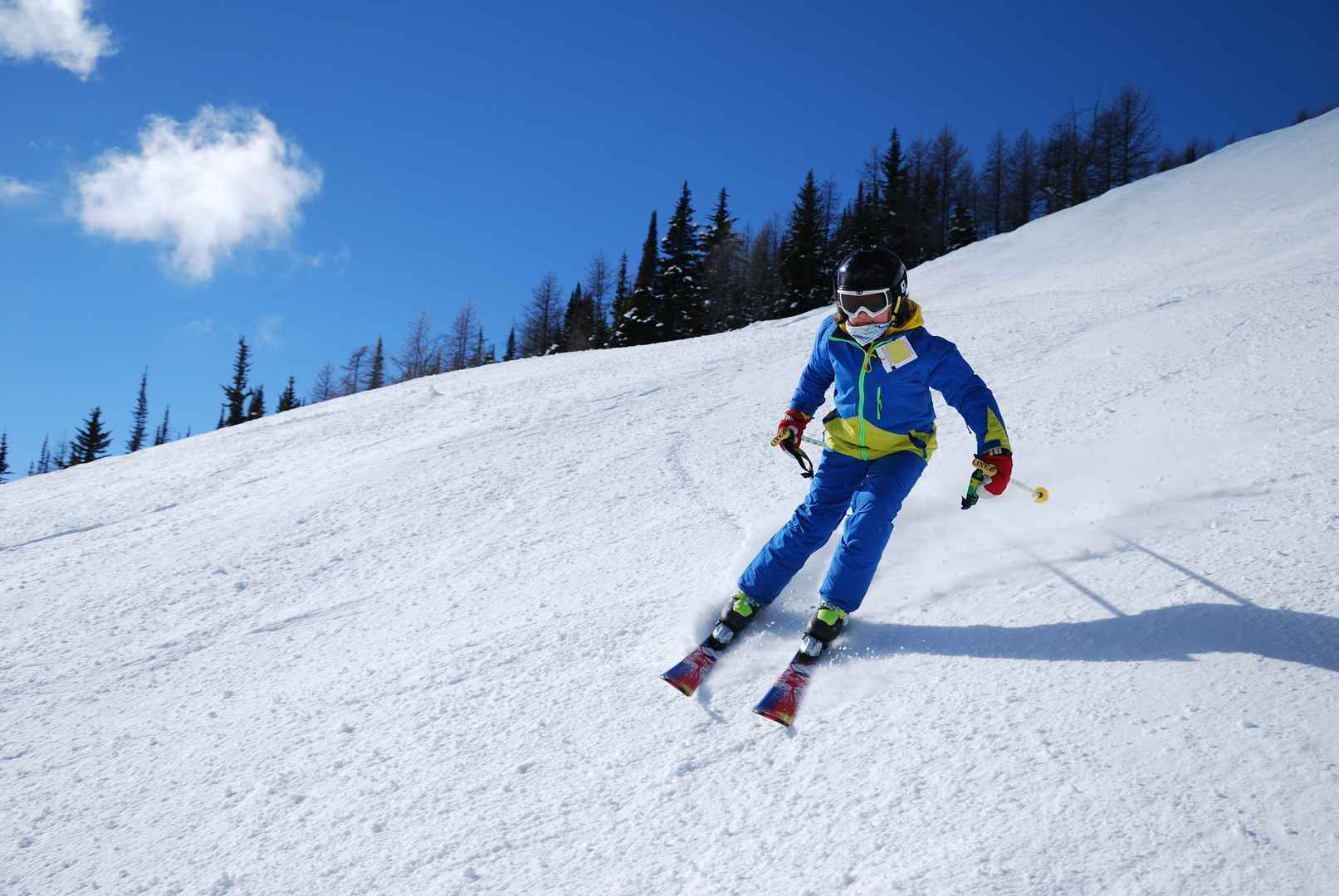 男子滑雪极速滑行图片
