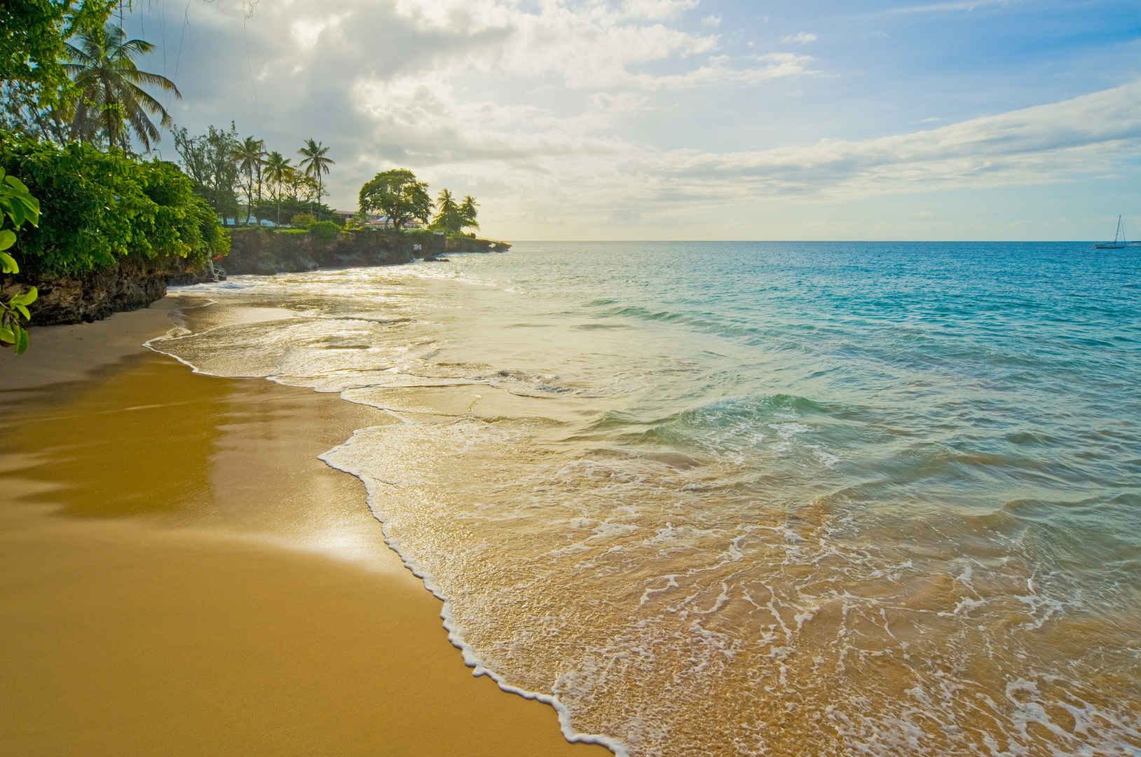 海滩,海洋,多巴哥岛5k壁纸