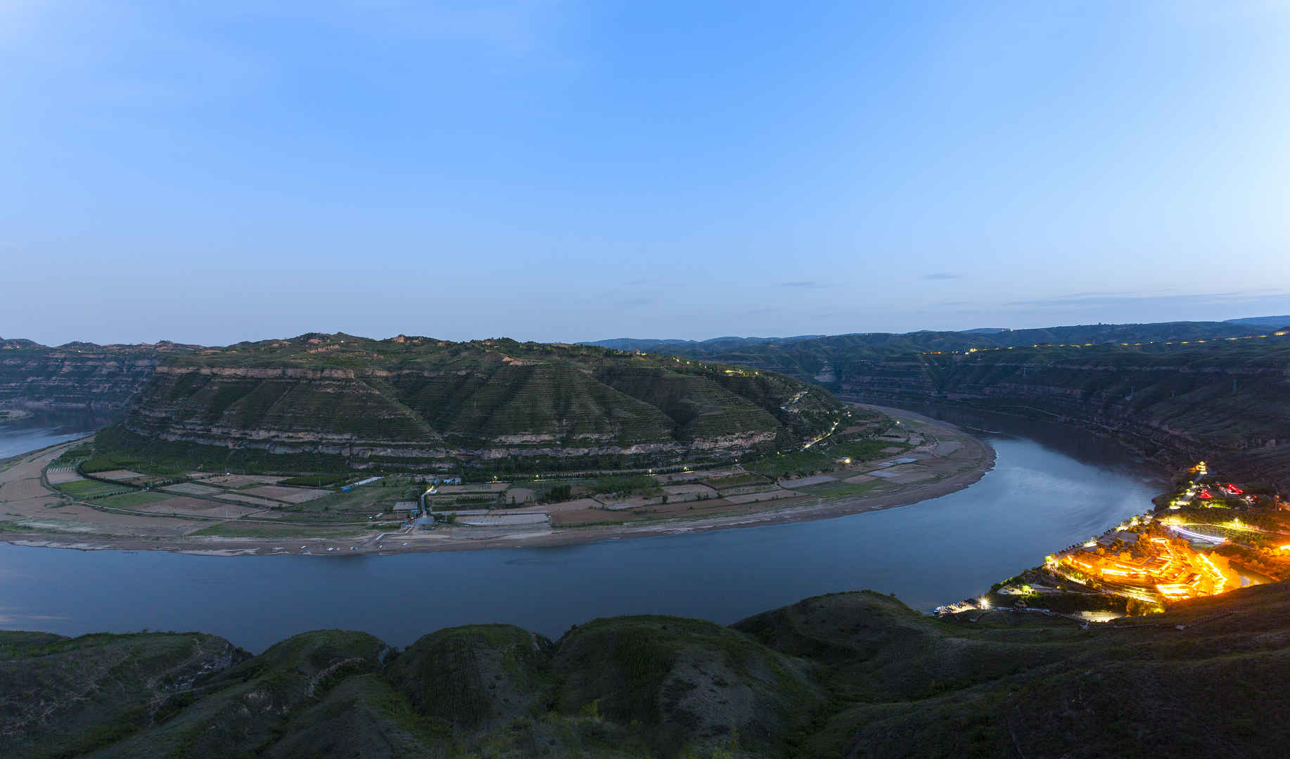 陕西黄河乾坤湾风景区5k壁纸-