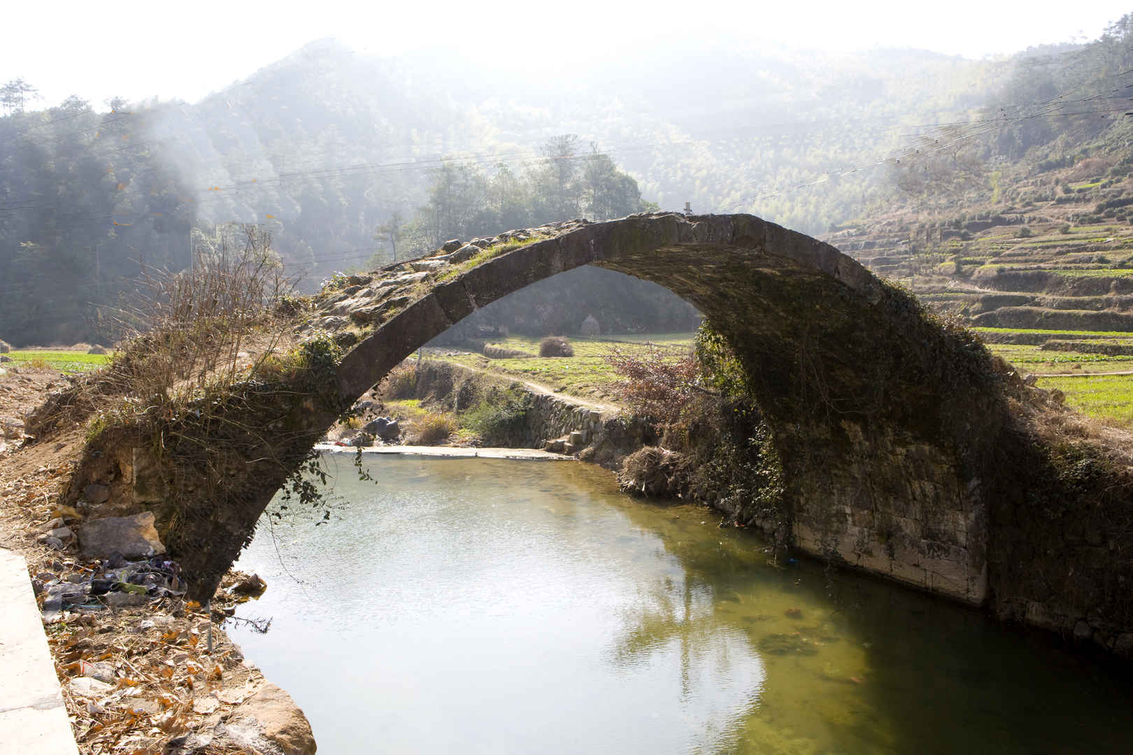 农村古老石桥壁纸图片-