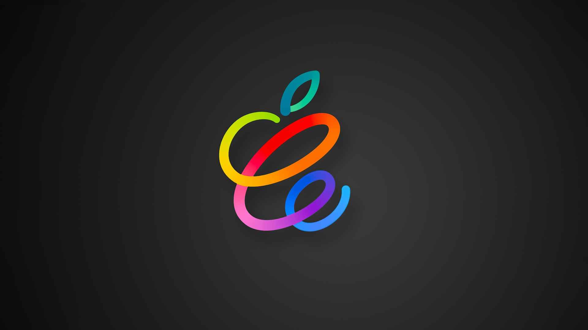 Apple彩色线条logo壁纸