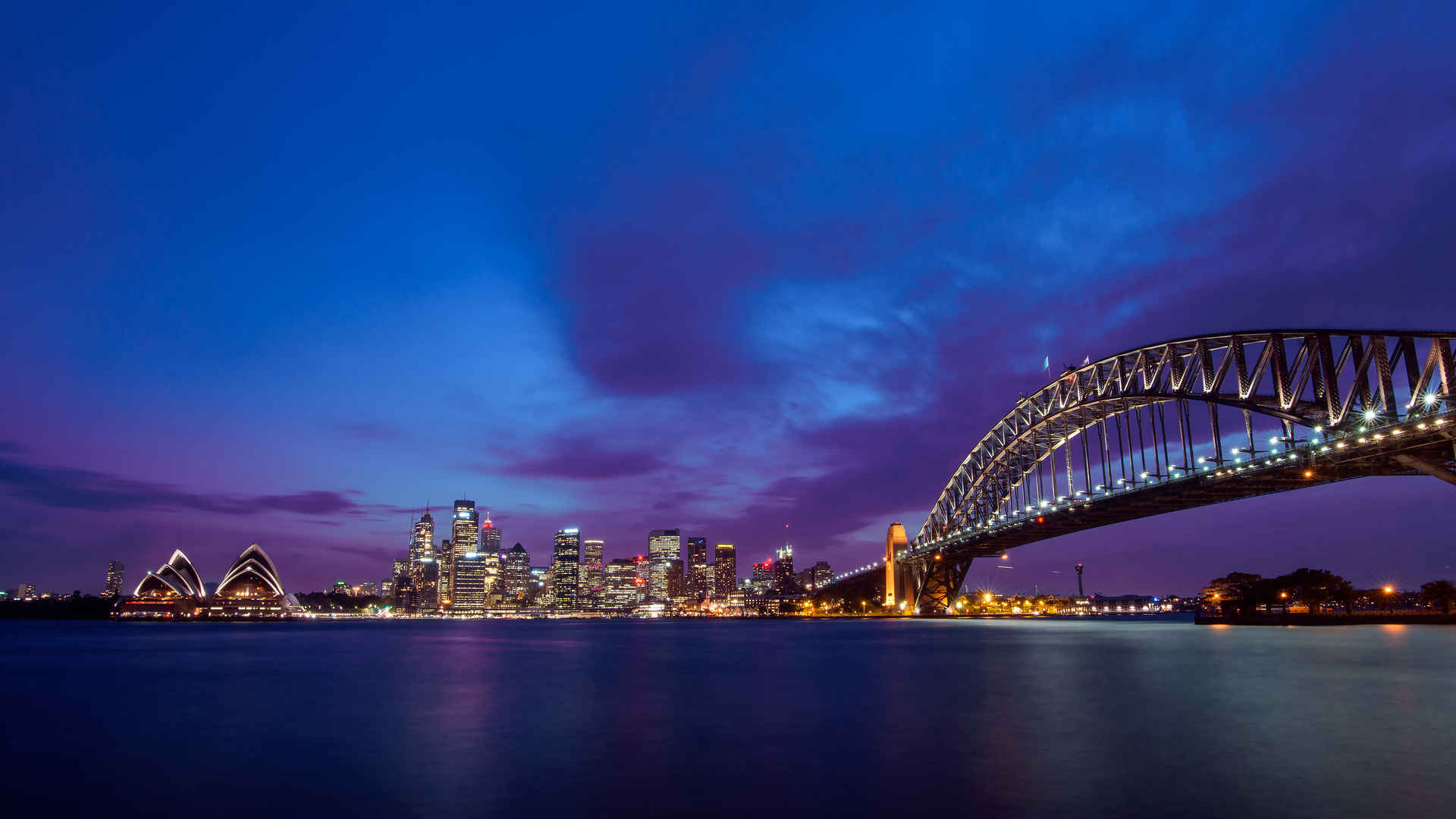 悉尼歌剧院 黄昏 悉尼大桥壁纸图片