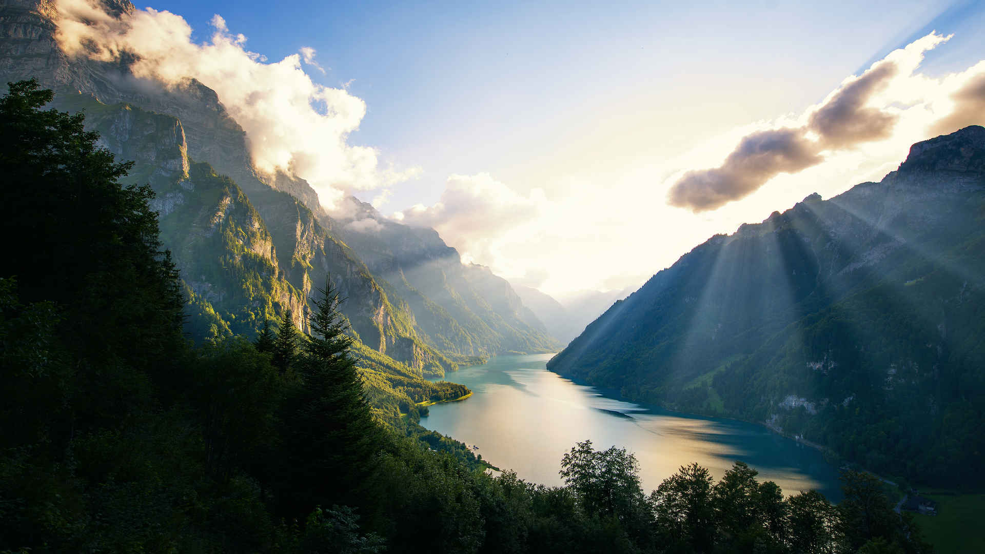 瑞士 天然湖泊 风景 壁纸图片