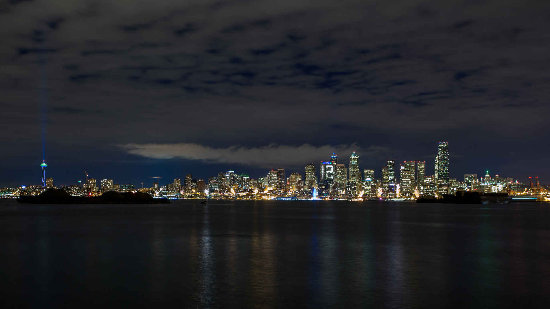 西雅图十二号城市风景夜景桌面图片