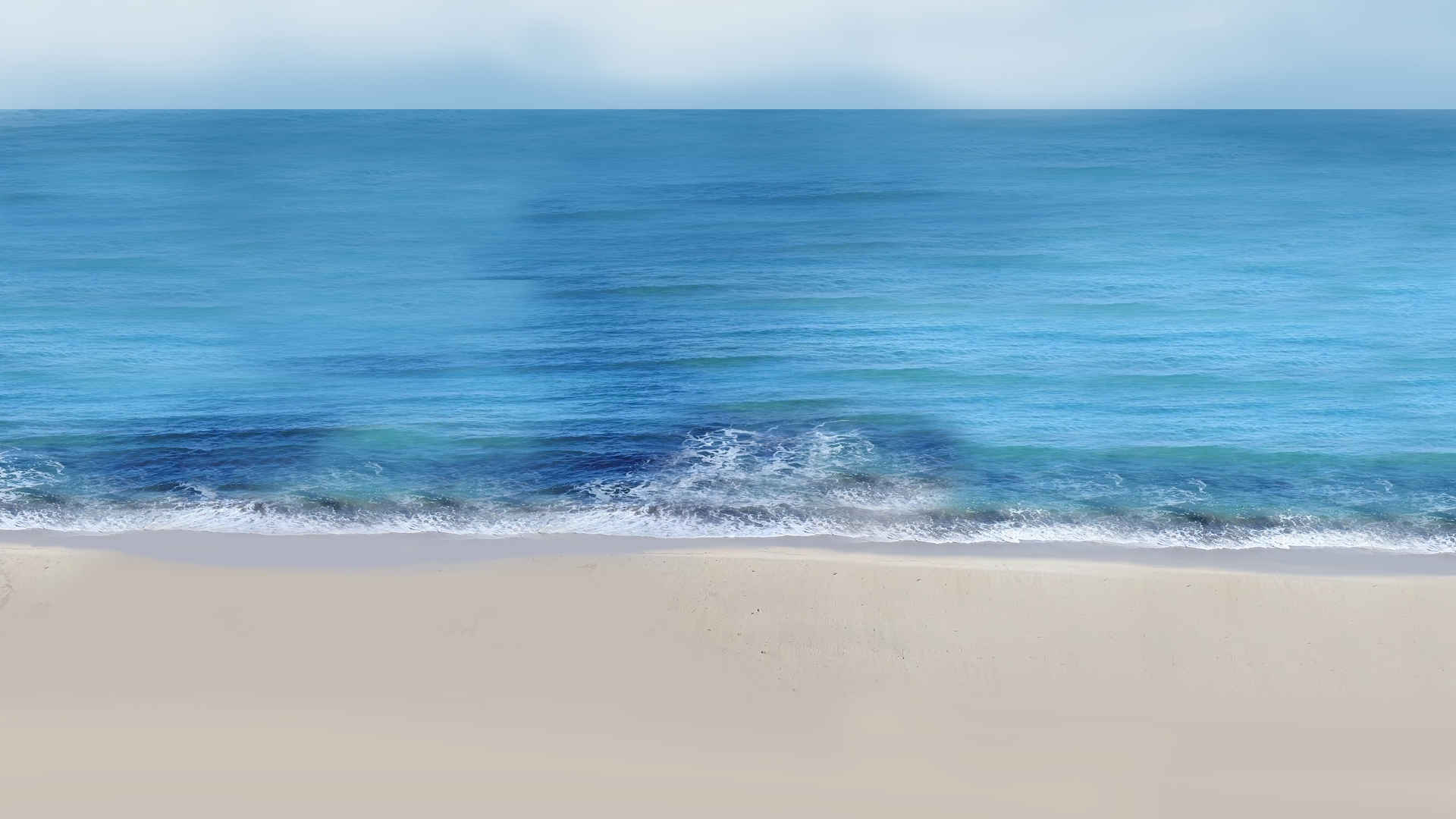 大海 海滩 海水 4k 手绘  电脑壁纸-