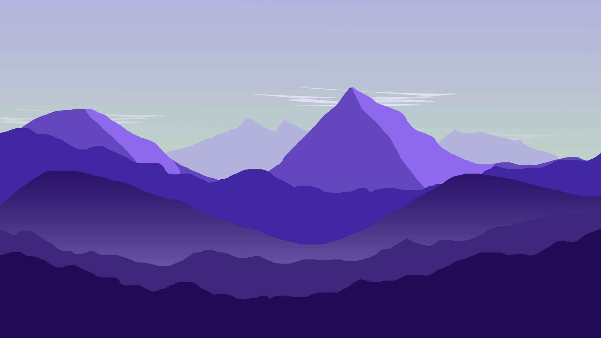紫色山脉简约风景8k壁纸-
