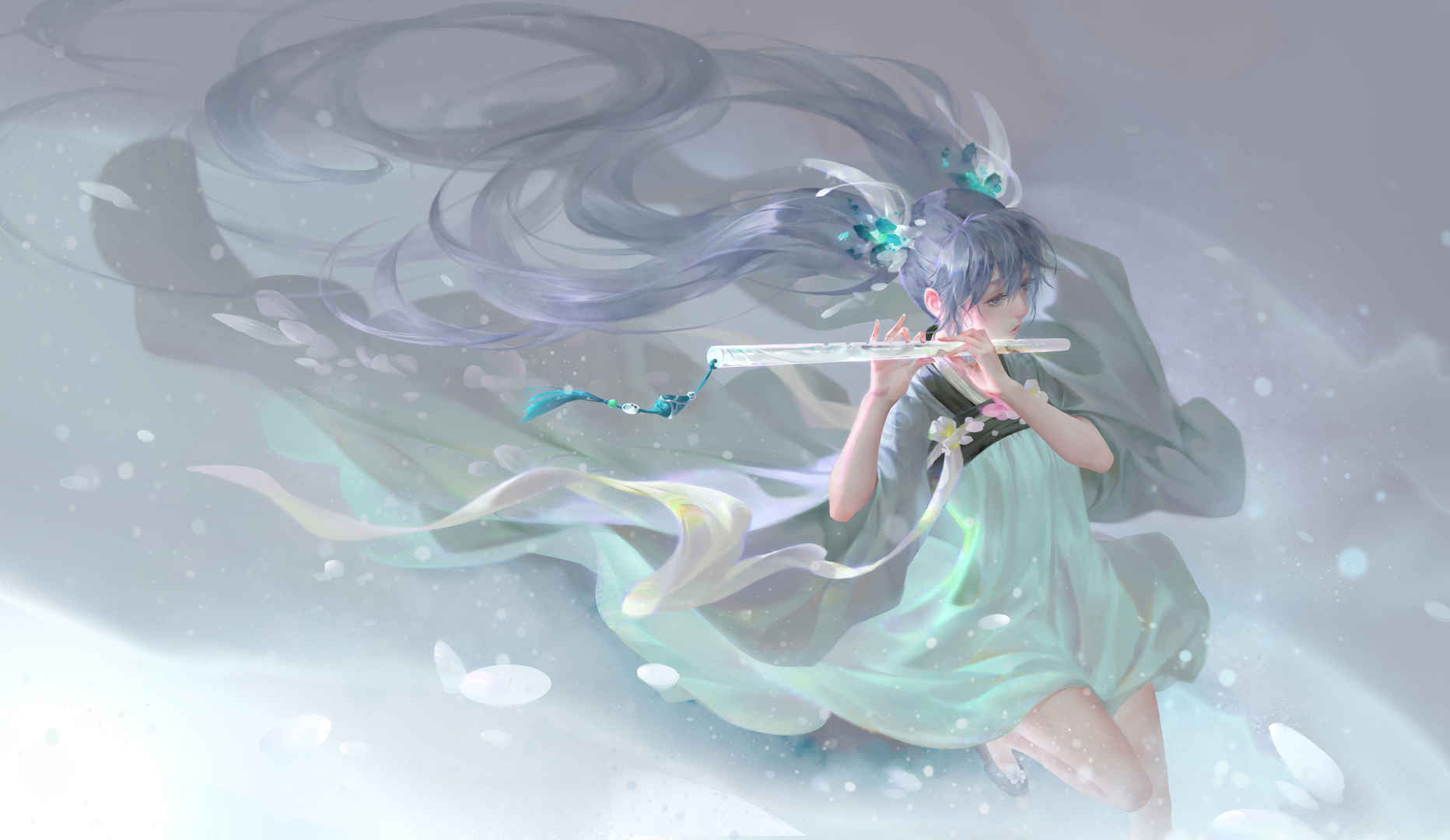 4k长裙子初音吹笛子动漫壁纸