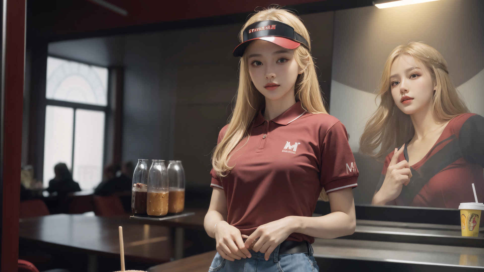 餐厅美女服务员动漫4k壁纸