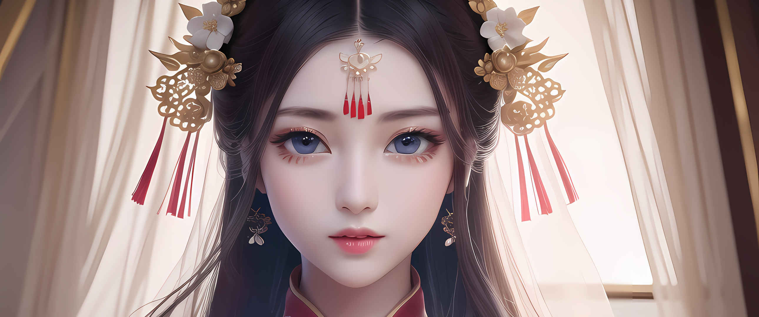 古风新娘动漫3440x1440带鱼屏壁纸