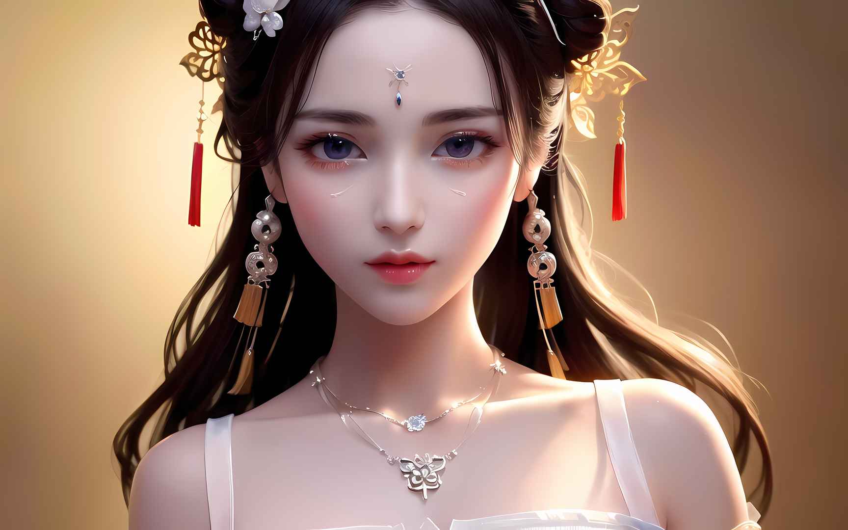 公主 美女 长发  头饰 AI绘画 4k壁纸