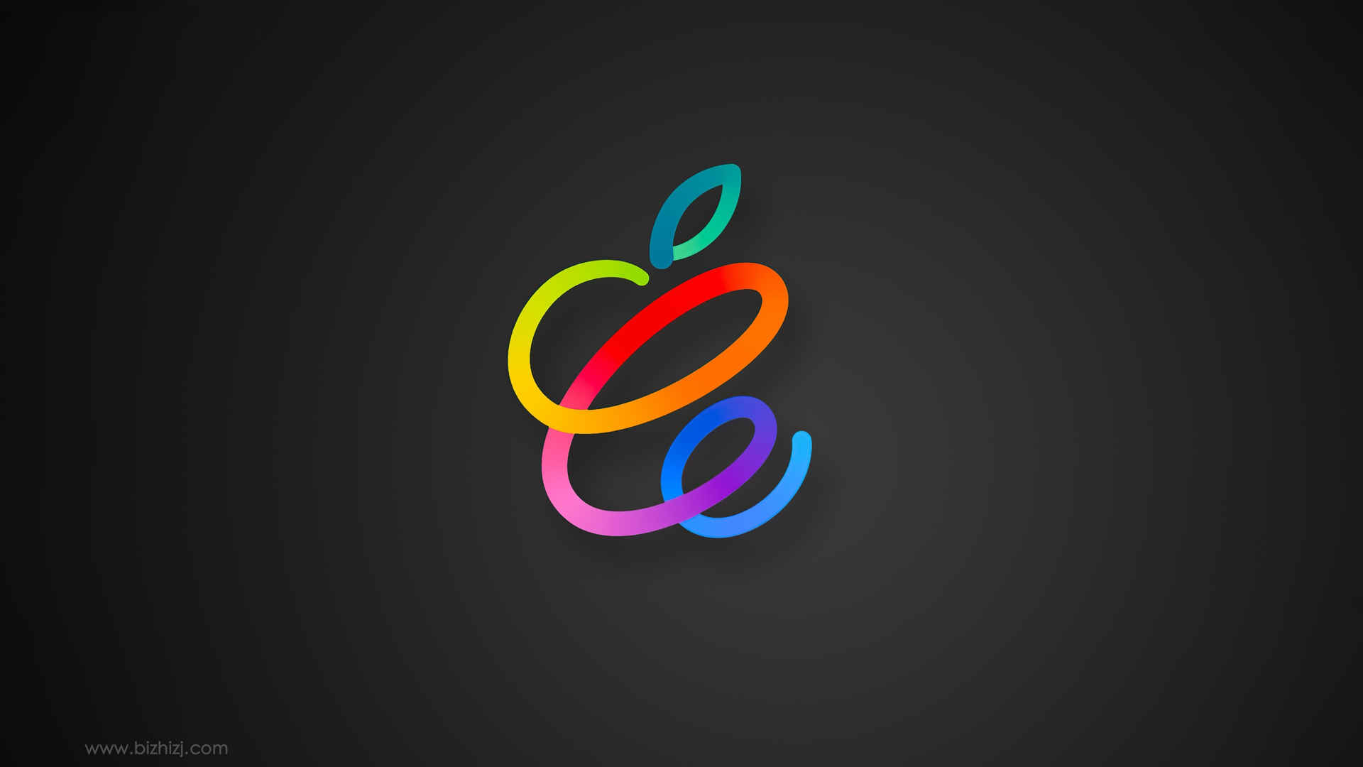 Apple彩色线条logo壁纸-