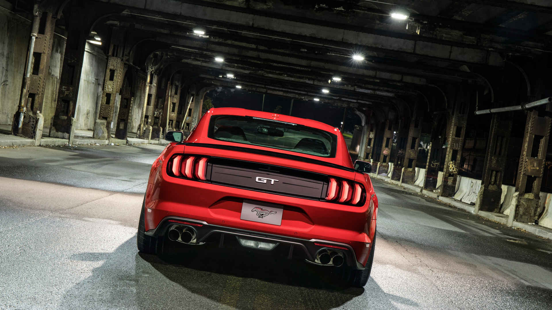福特Mustang(野马)GT红色跑车4K壁纸-