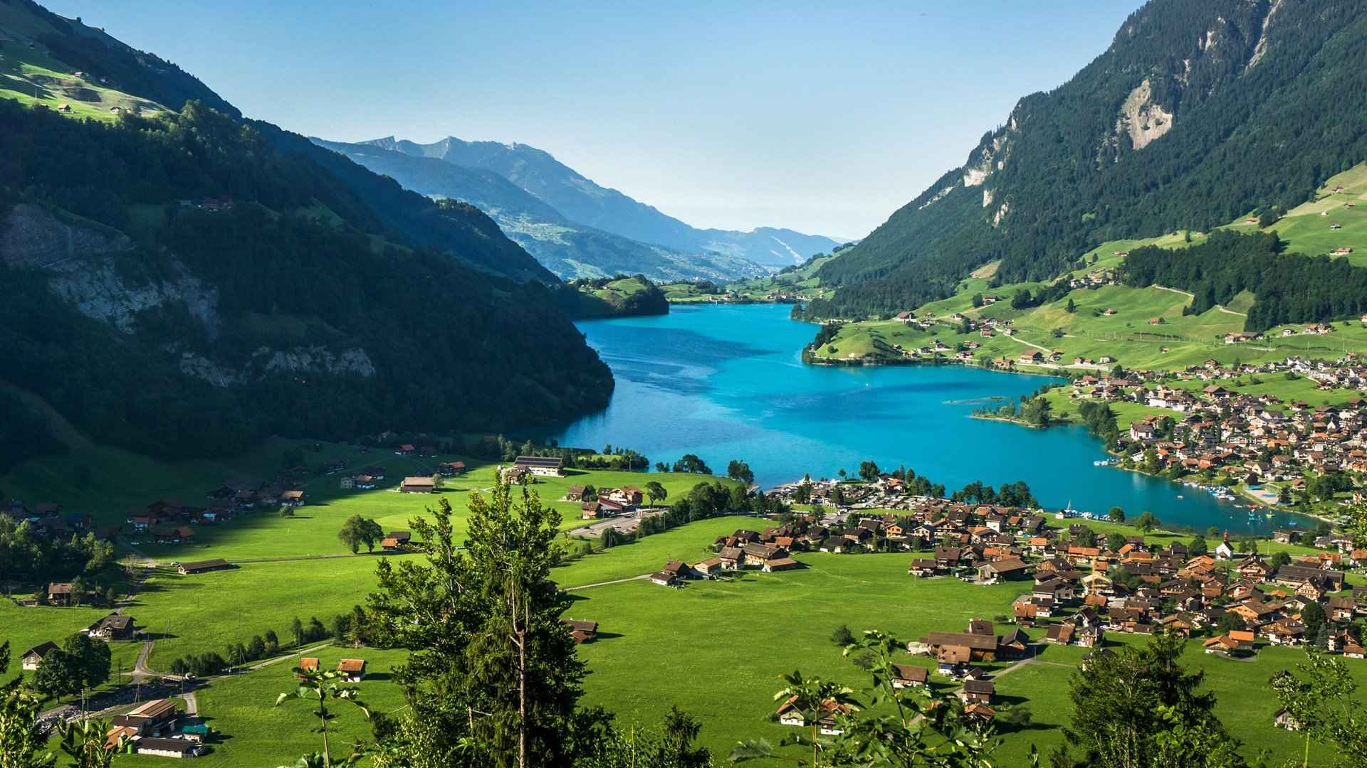 瑞士隆格恩湖绝美风景壁纸-