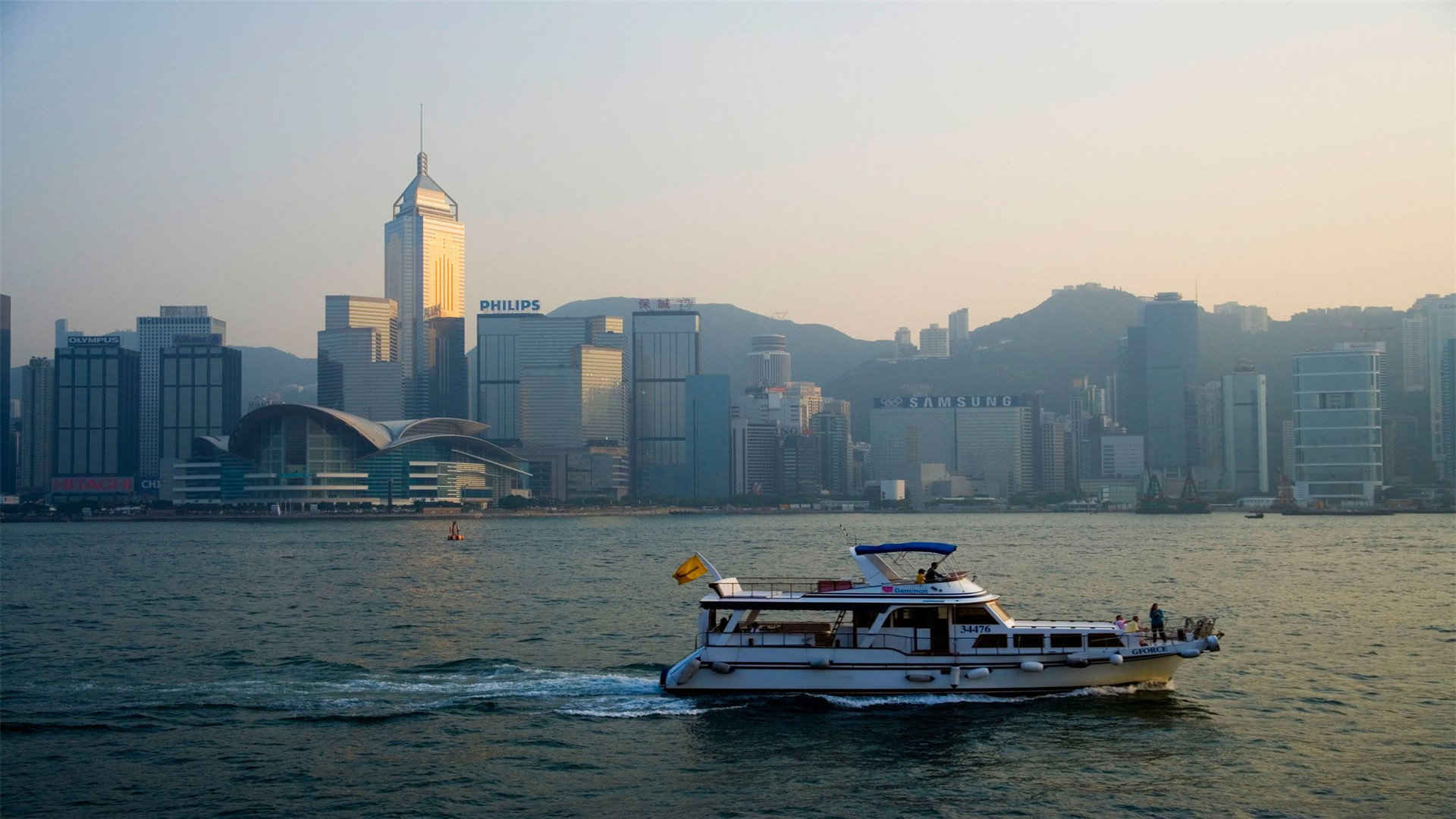 香港维多利亚港漂亮的风景桌面背景