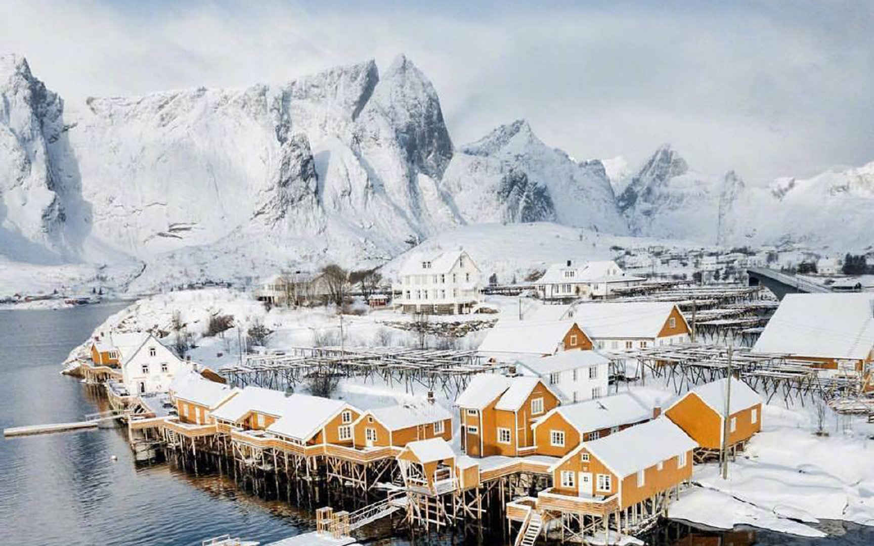 古风淡雅意境美图白色挪威唯美雪景-