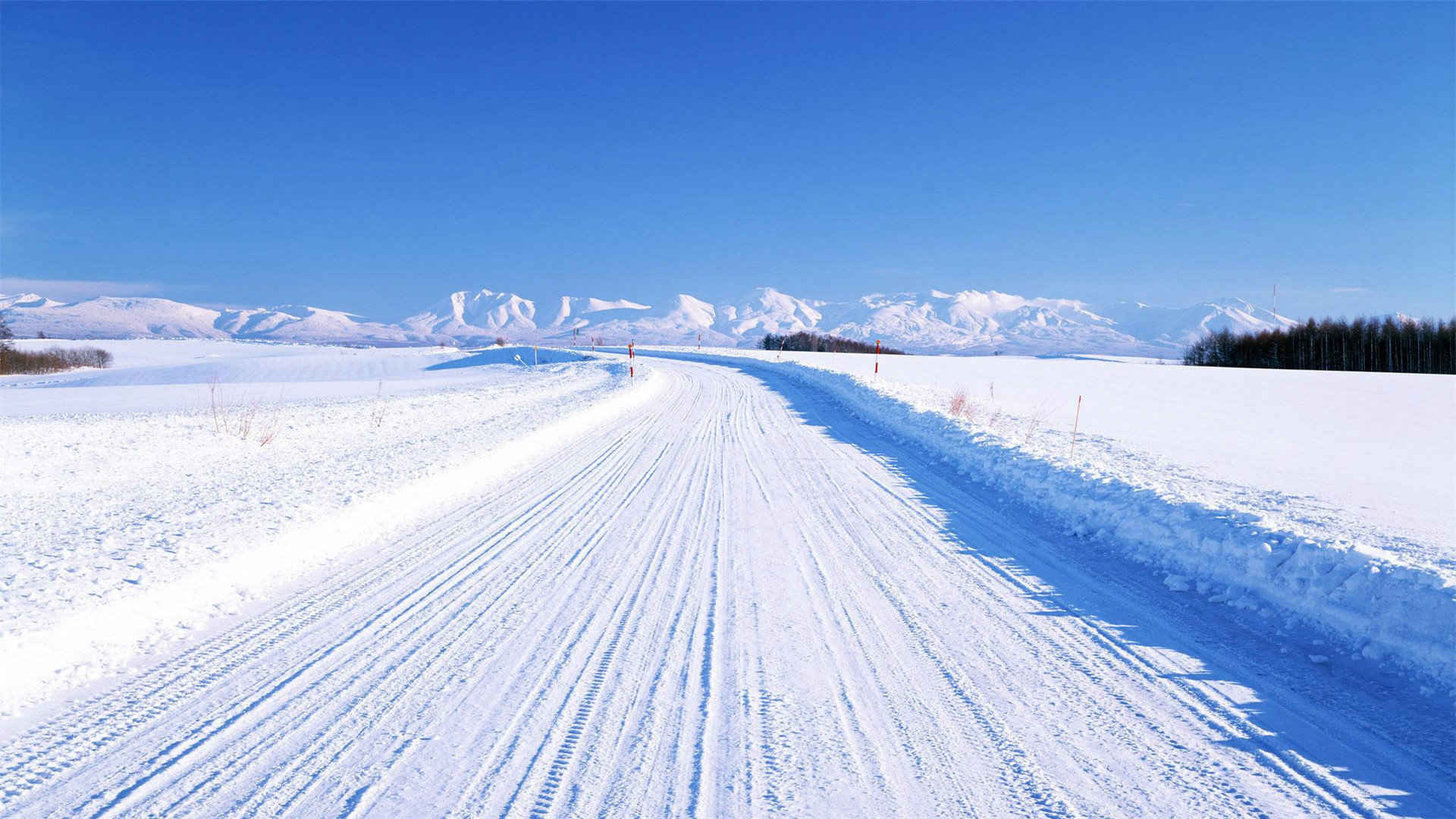 雪后道路风景干净有意境的图片-