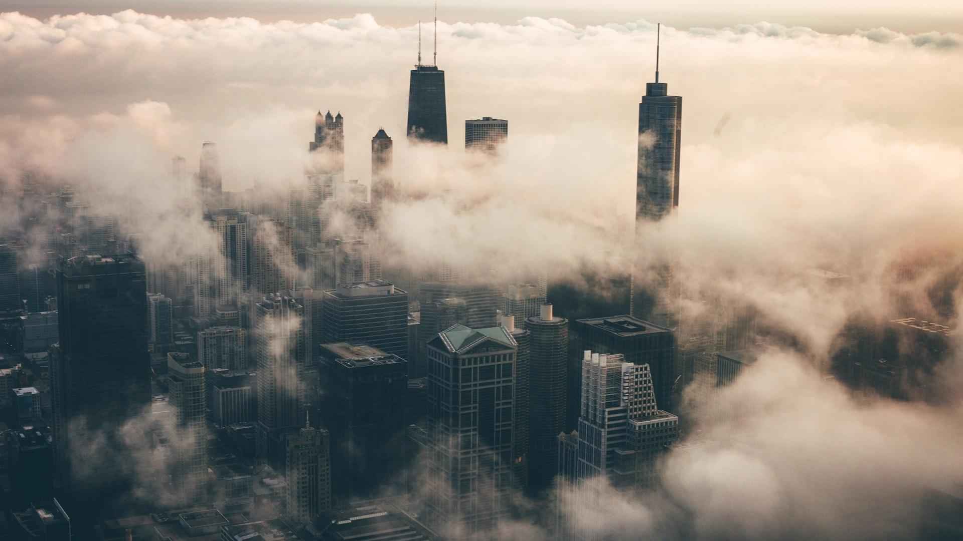 美国芝加哥城市高纵入云超高清风景图片-