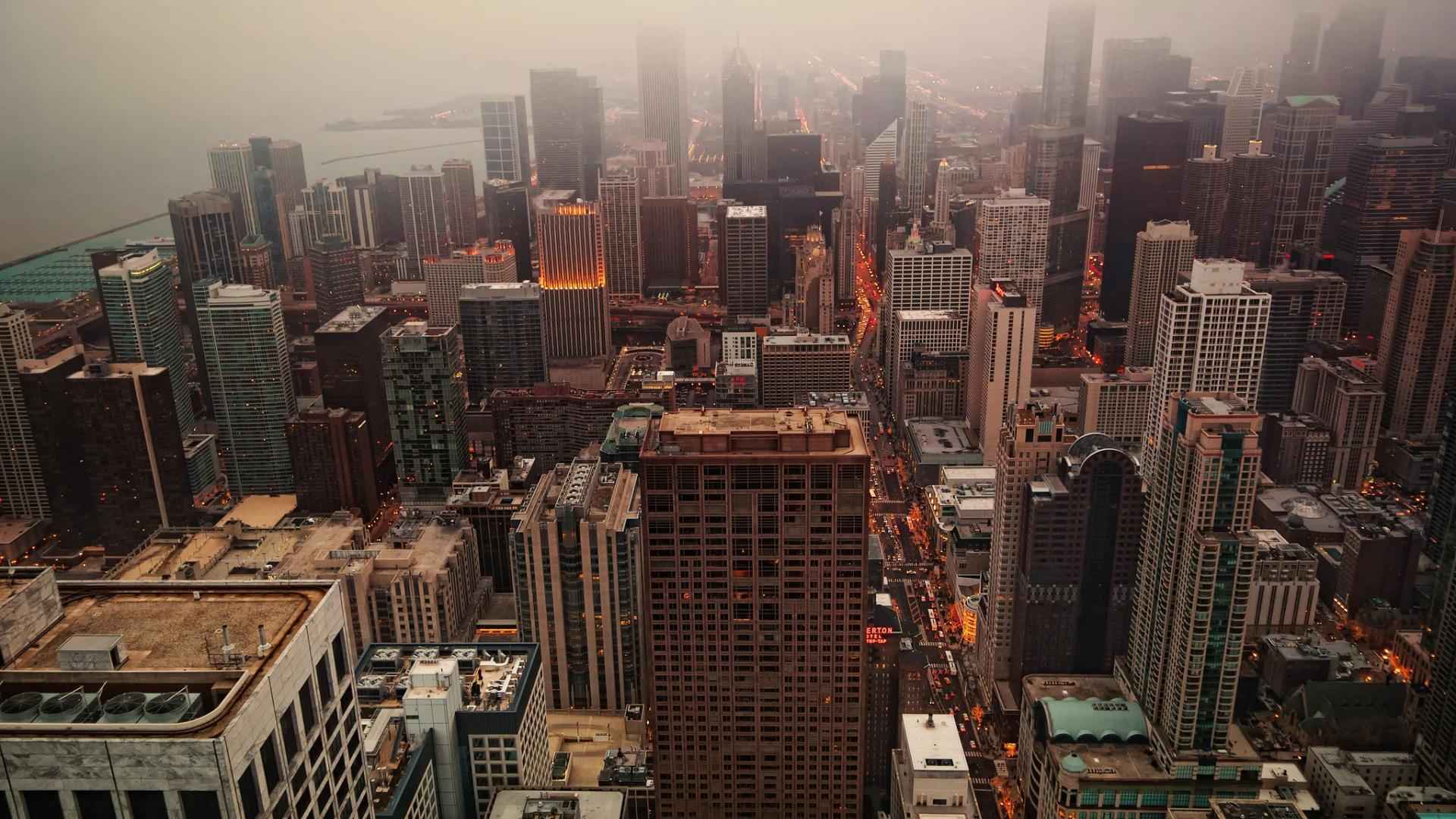 超高清美国芝加哥城市街道风景图片-
