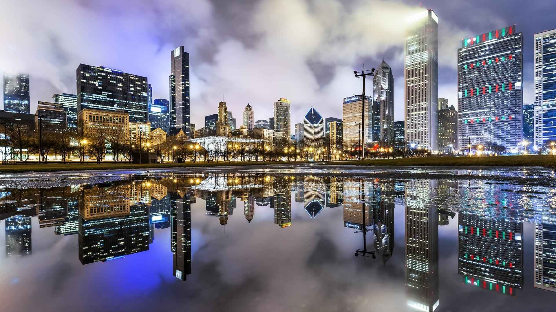 超高清美国芝加哥城市风景壁纸图片